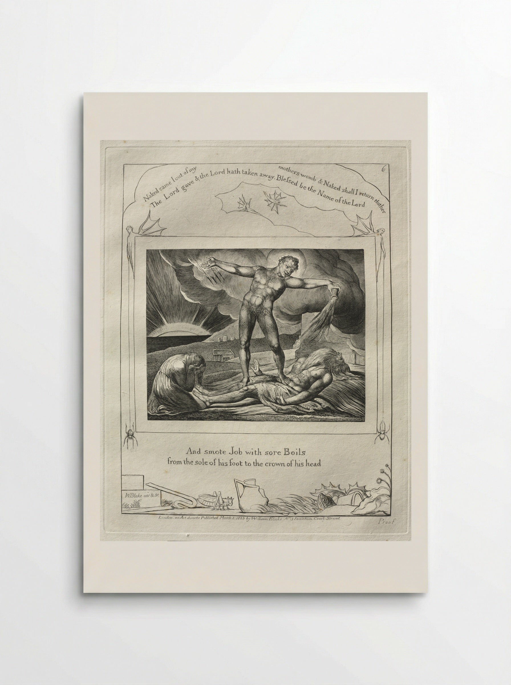 And Smote Job with Sore Boils from the Sole of His Foot to the Crown of His Head - William Blake - Poster