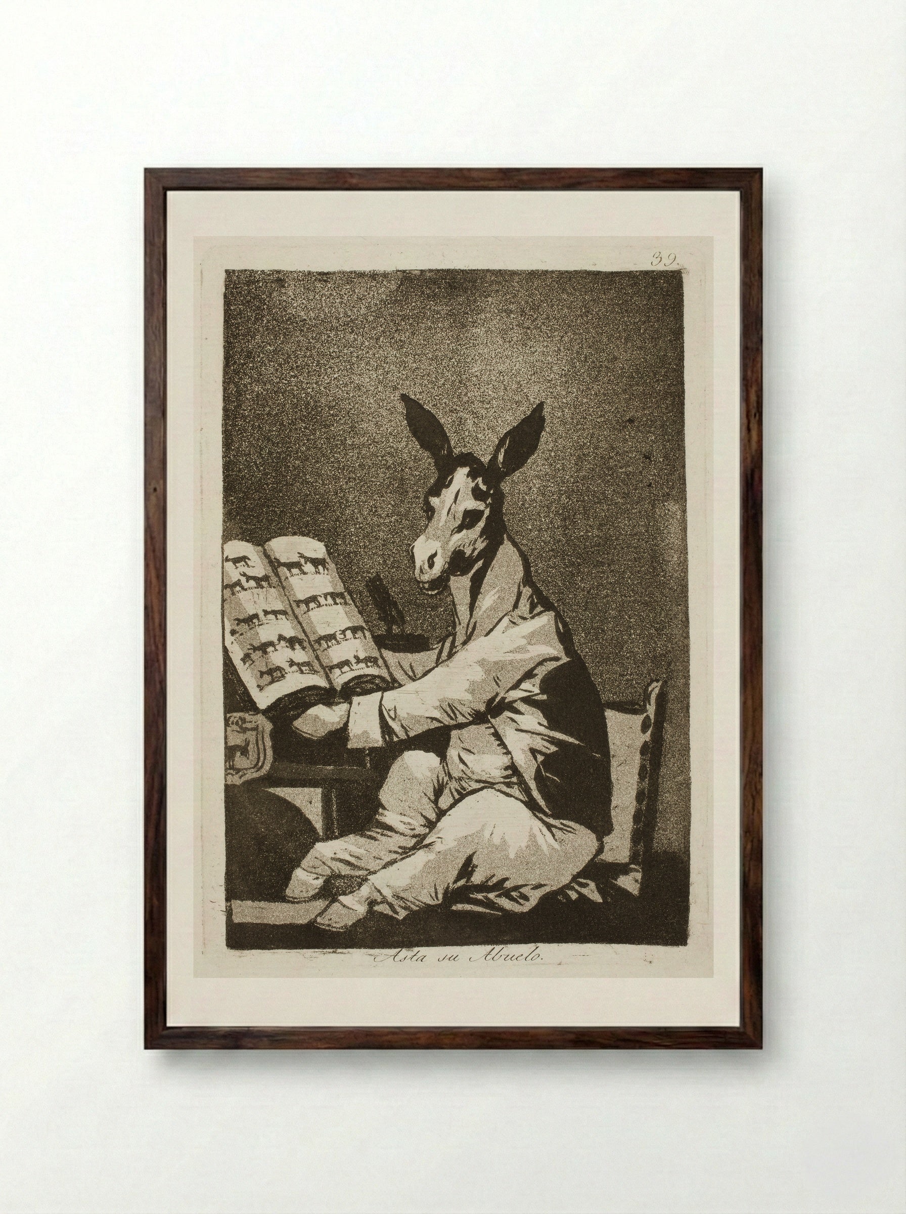 And So Was His Grandfather - Francisco José de Goya y Lucientes - Framed Print Dark Wood