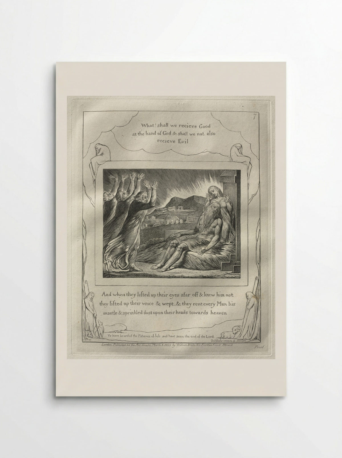 And When they Lifted up Their Eyes (The Book of Job) - William Blake - Poster