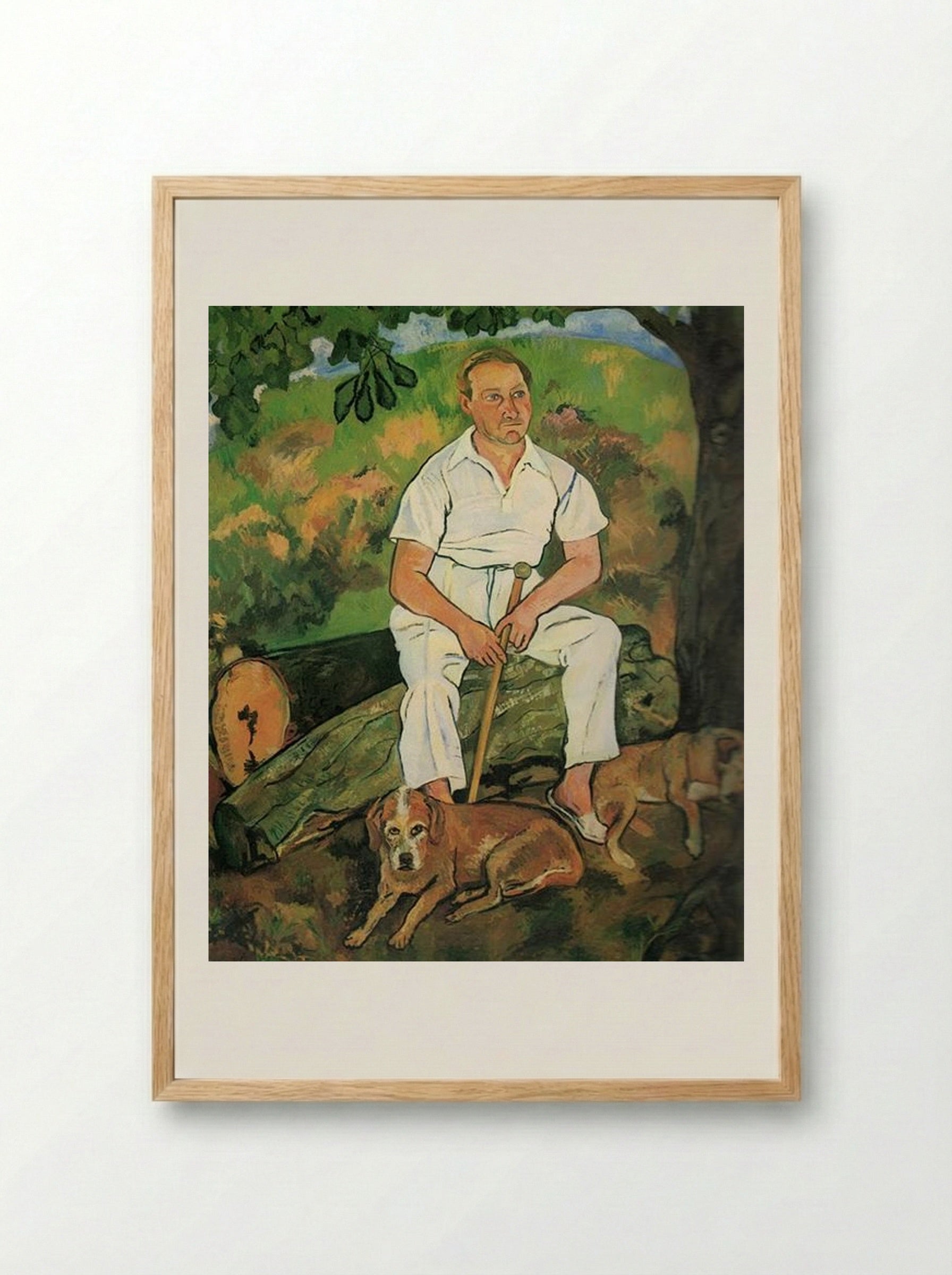 André Utter and His Dogs - Suzanne Valadon - Framed Print Wood