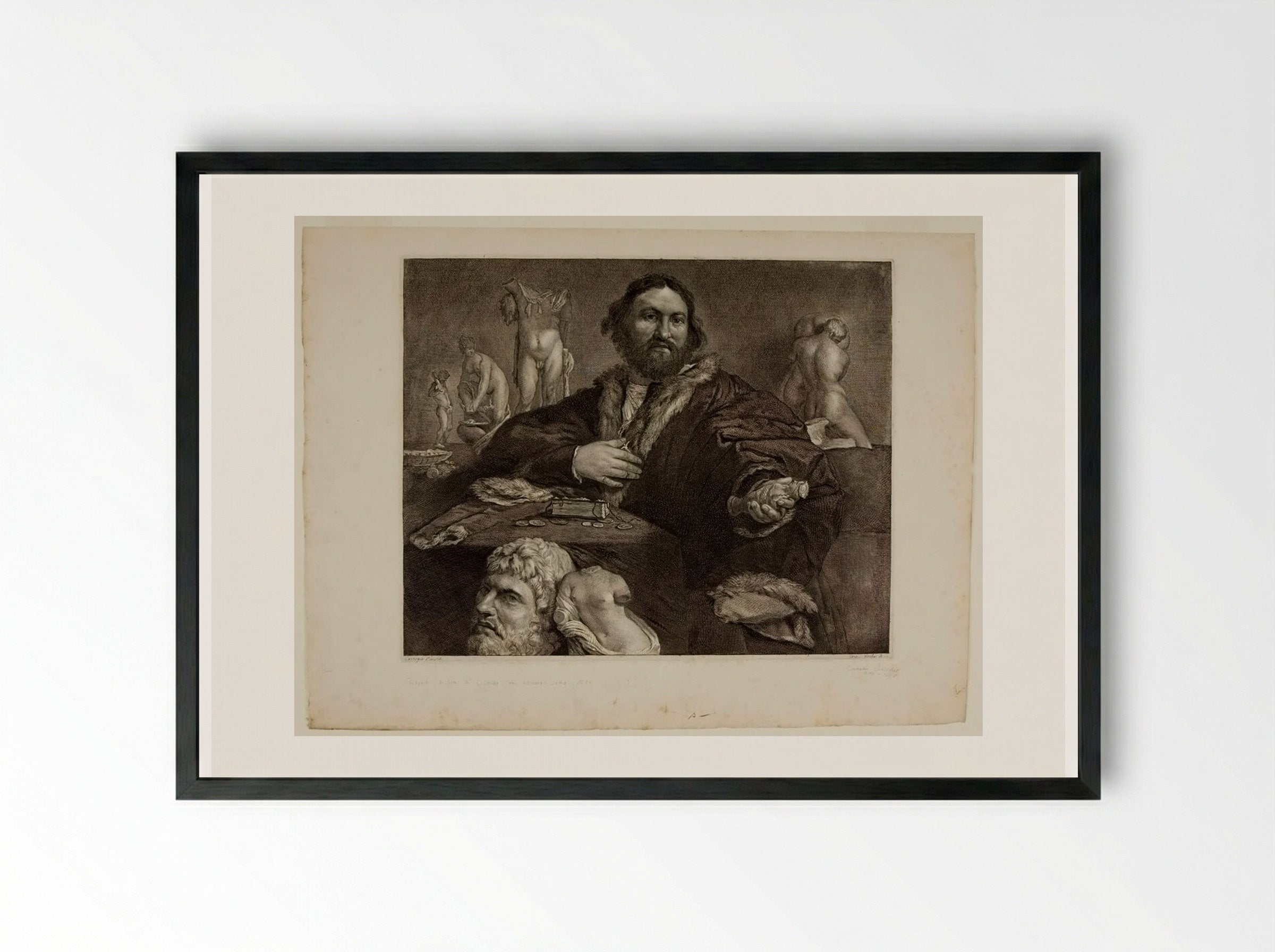 Andrea di Odoni - Cornelis Visscher - Framed Print Black