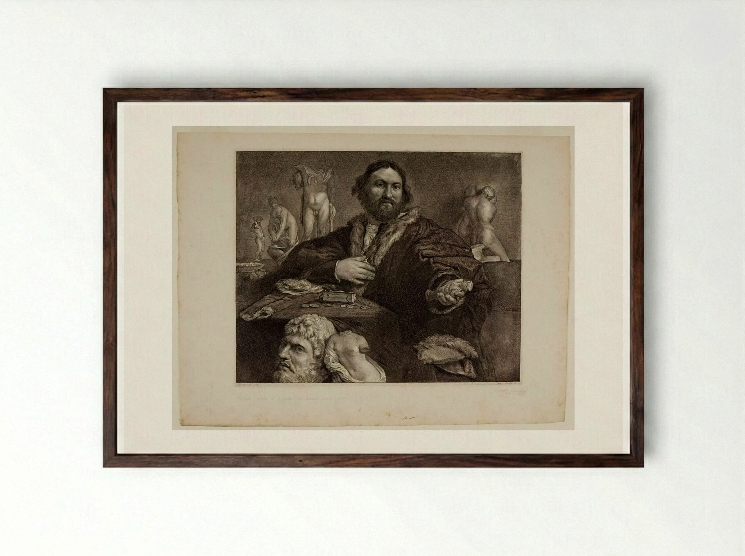 Andrea di Odoni - Cornelis Visscher - Framed Print Dark Wood