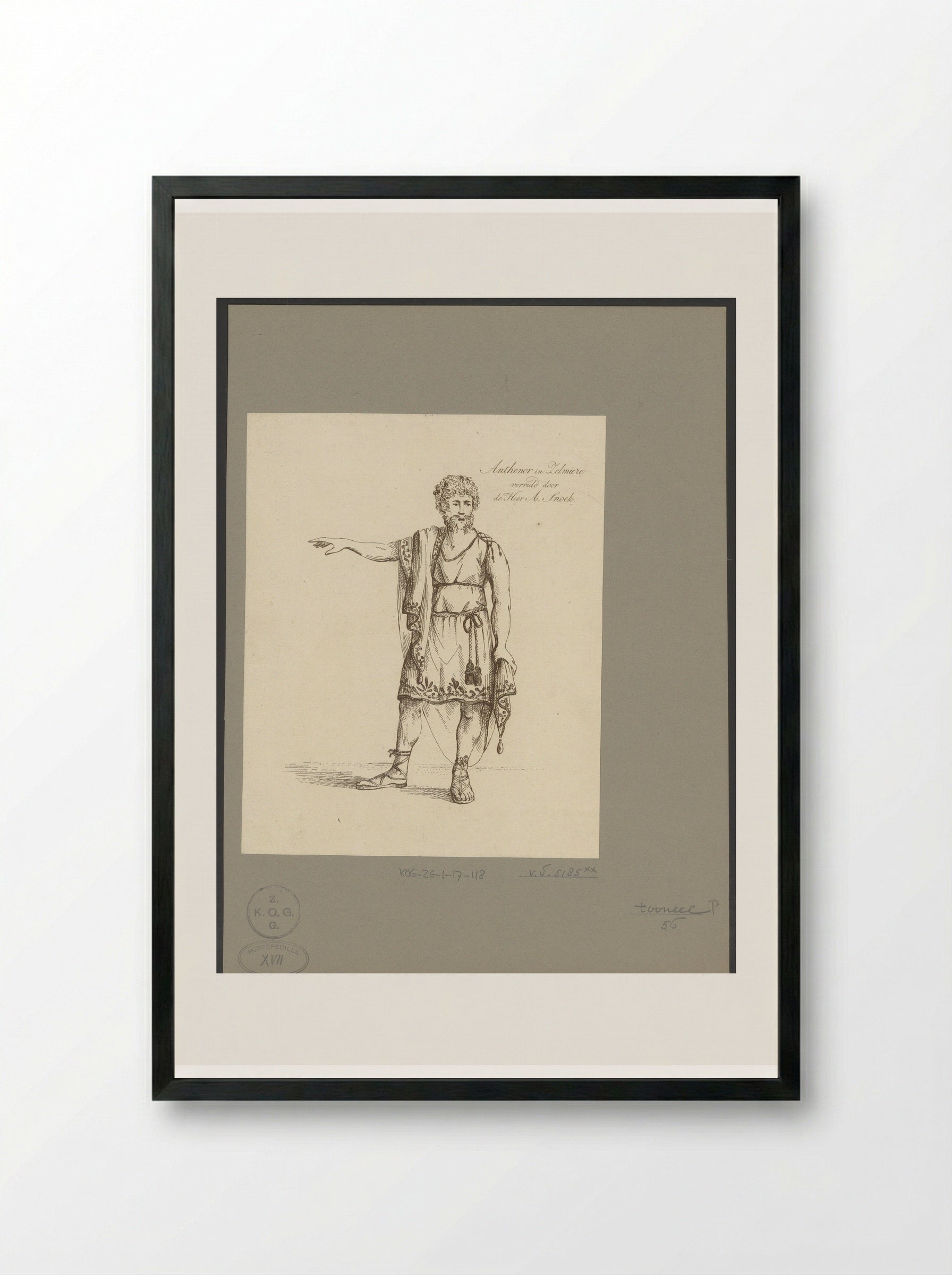 Andreas Snoek in the Role of Anthenor - Johannes Jelgerhuis - Framed Print Black