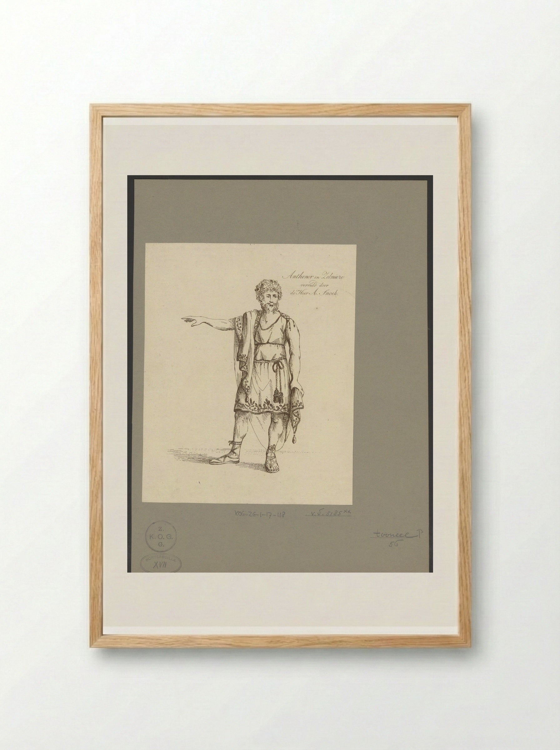 Andreas Snoek in the Role of Anthenor - Johannes Jelgerhuis - Framed Print Wood