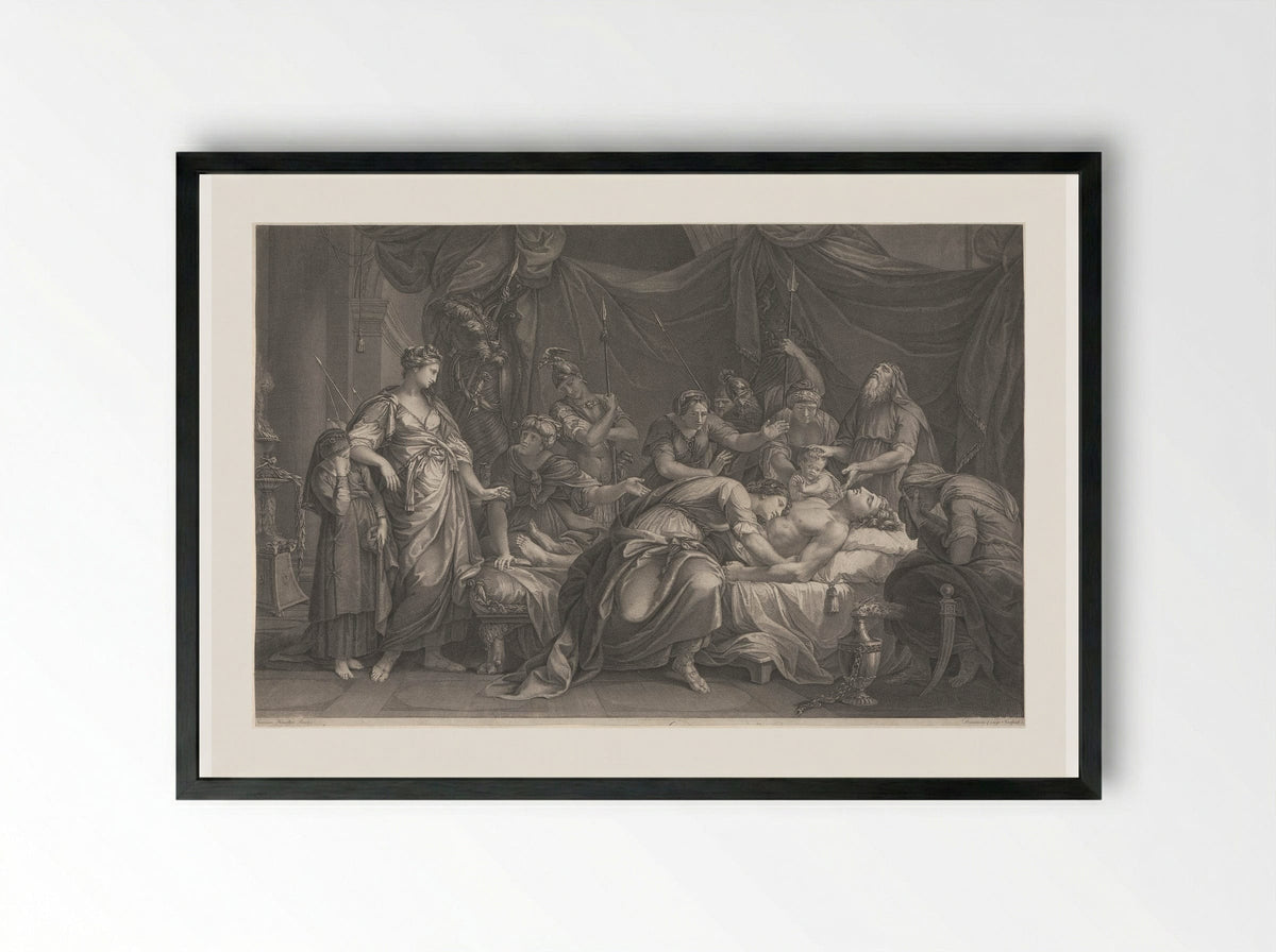 Andromache Bewailing the Death of Hector - Domenico Cunego - Framed Print Black