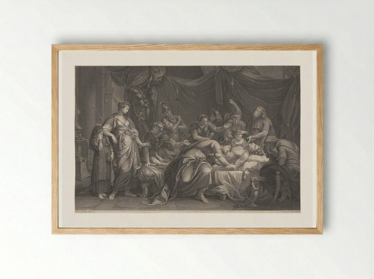 Andromache Bewailing the Death of Hector - Domenico Cunego - Framed Print Wood