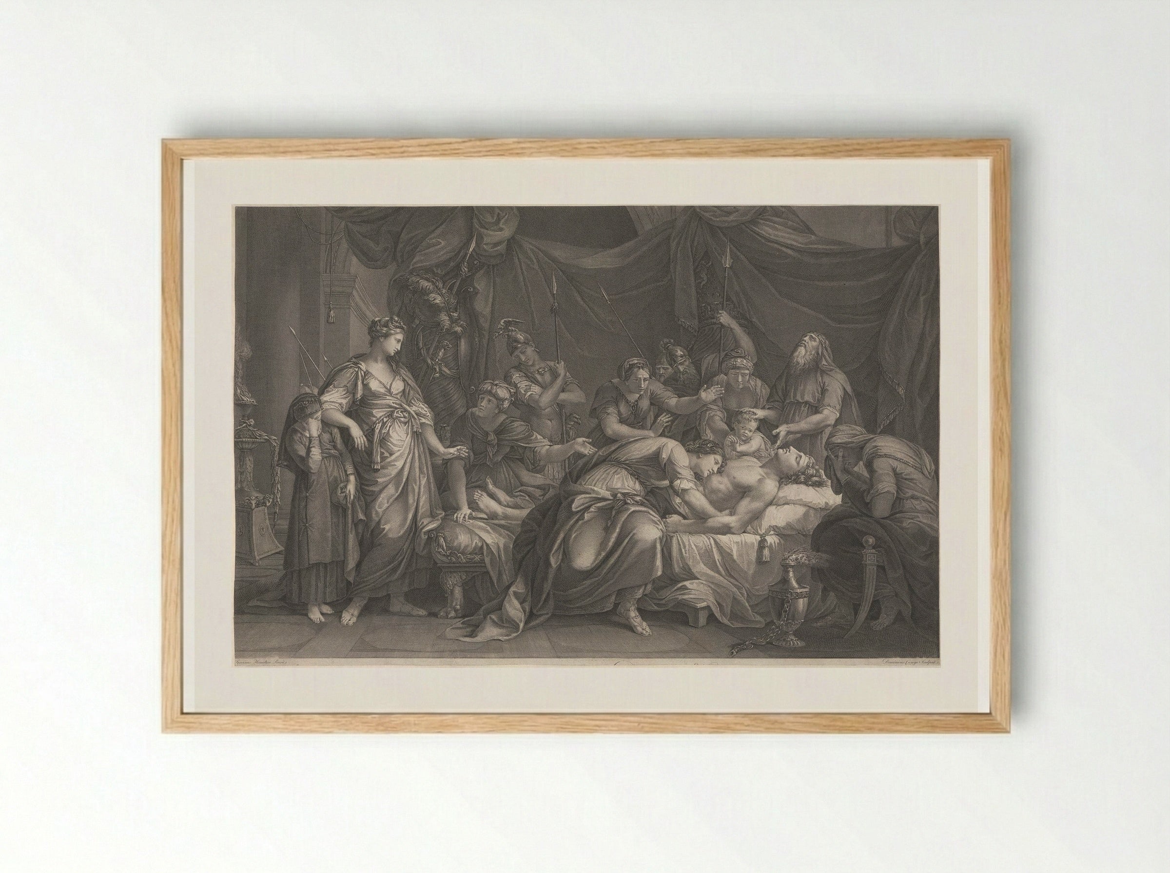 Andromache Bewailing the Death of Hector - Domenico Cunego - Framed Print Wood