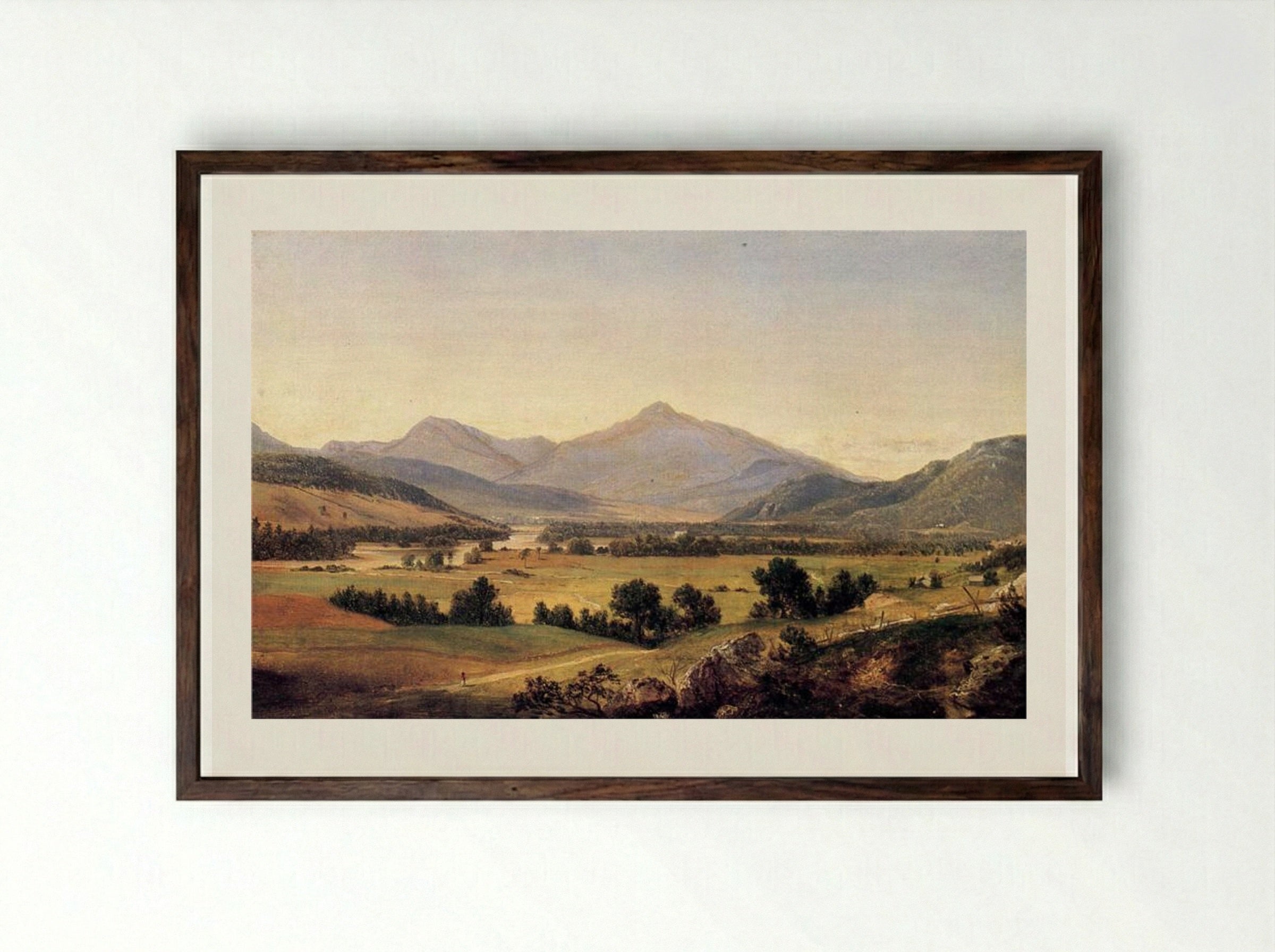 Androscoggin River - David Johnson - Framed Print Dark Wood