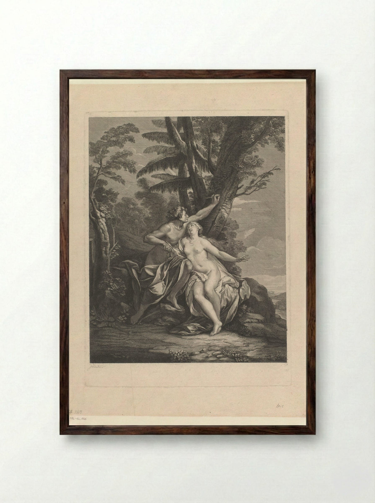 Angélique et Médor - Nicolas Chasteau - Framed Print Dark Wood
