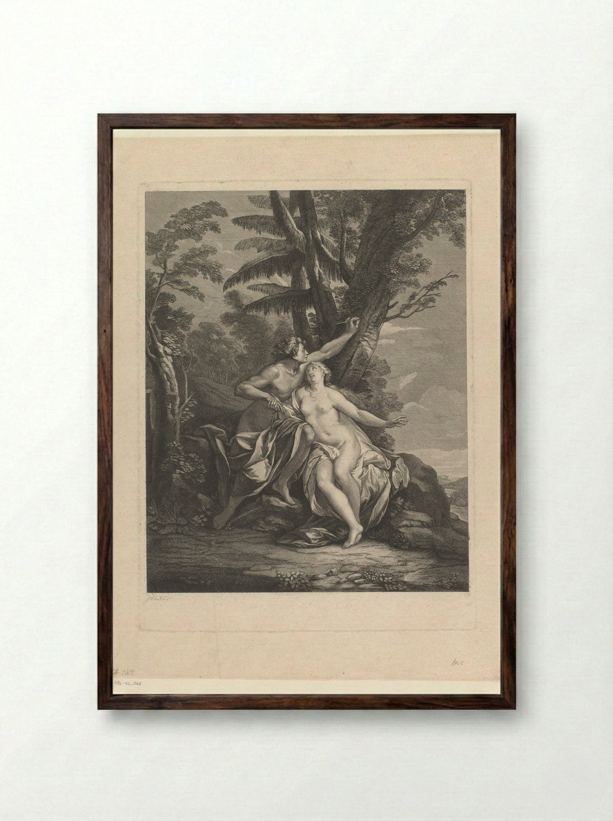 Angélique et Médor - Nicolas Chasteau - Framed Print Dark Wood