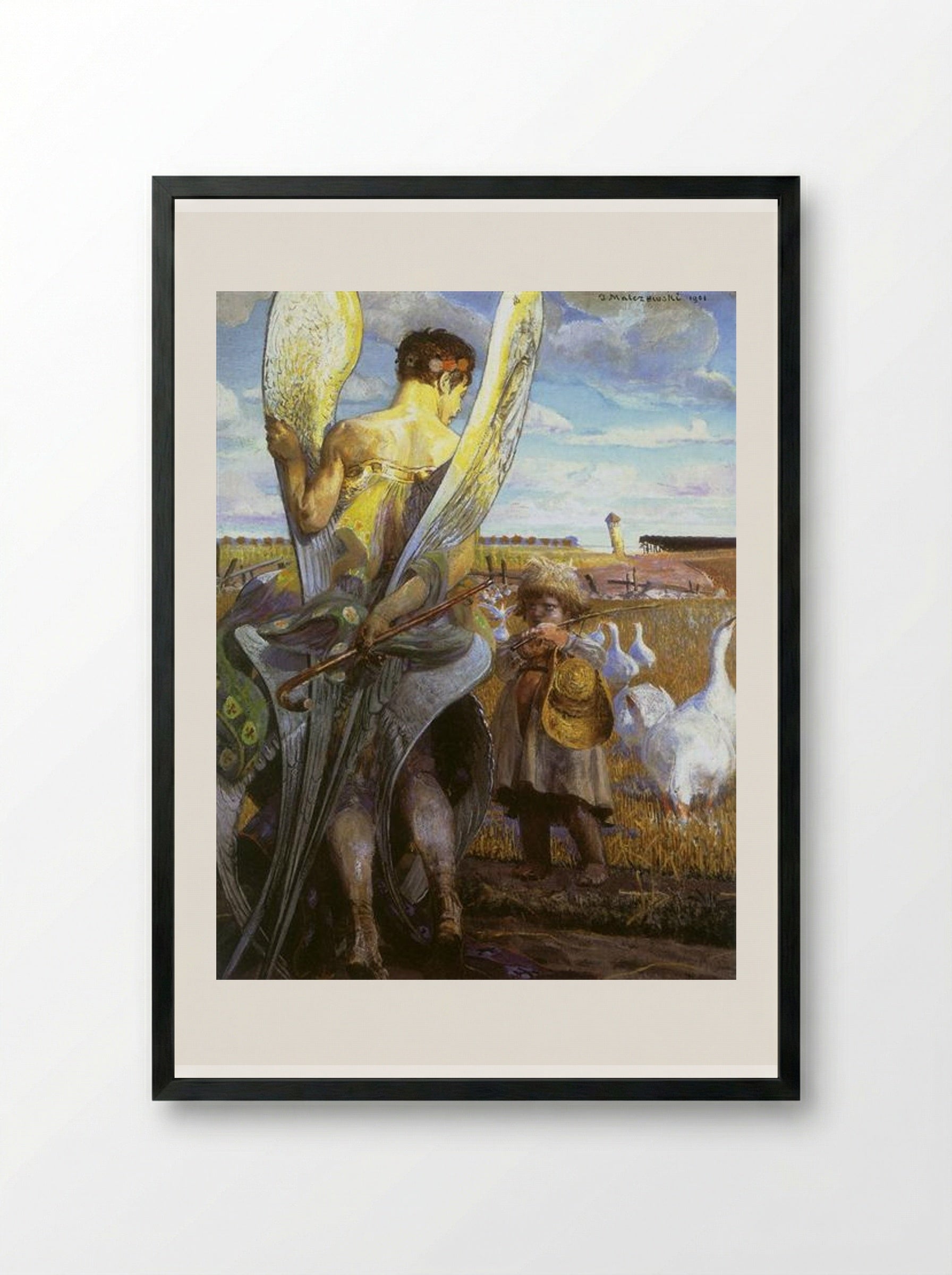 Angel, I will follow you - Jacek Malczewski - Framed Print Black