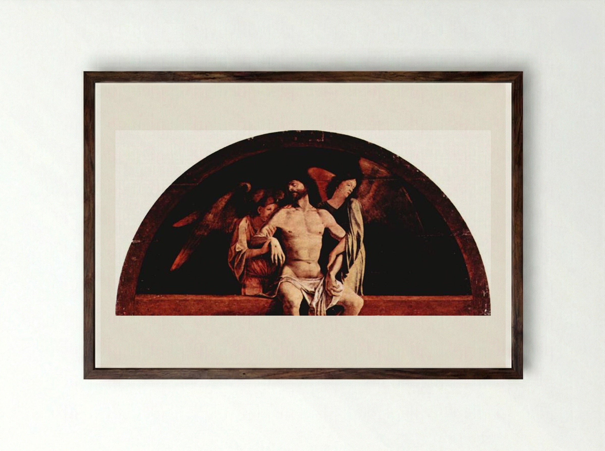 Angel Pietà - Lorenzo Lotto - Framed Print Dark Wood