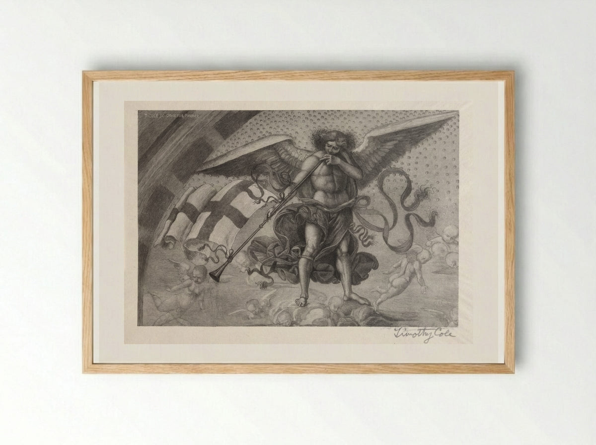 Angel Sounding Trumpet - Timothy Cole - Framed Print Wood
