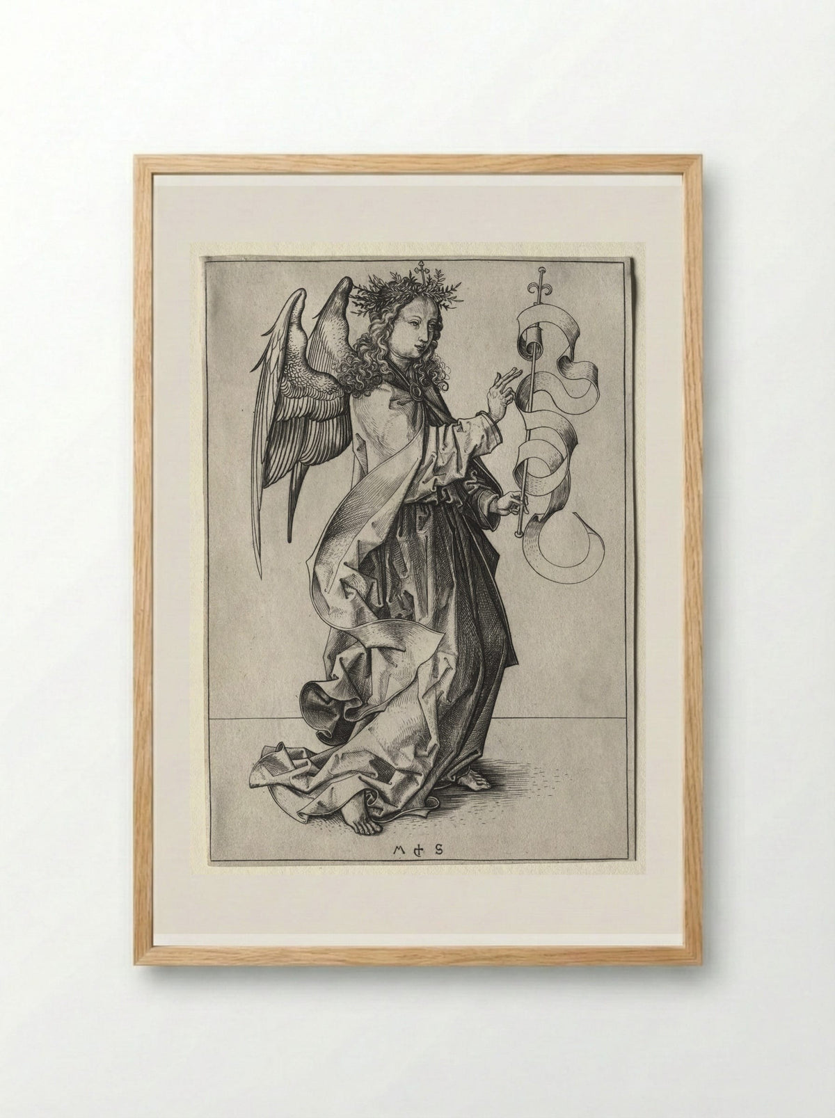 Angel of the Annunciation - Martin Schongauer - Framed Print Wood