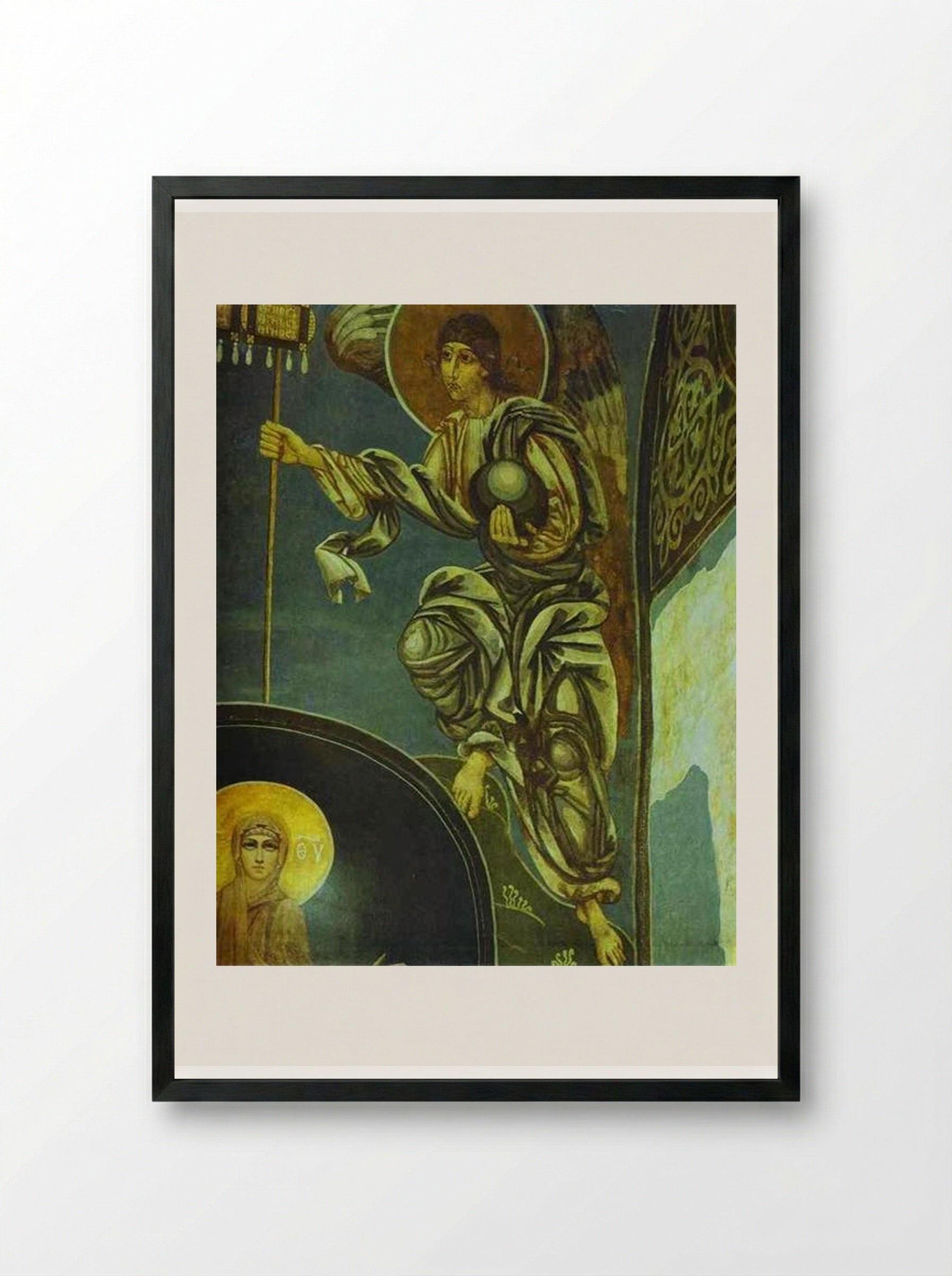Angel with Labara - Mikhail Vrubel - Framed Print Black
