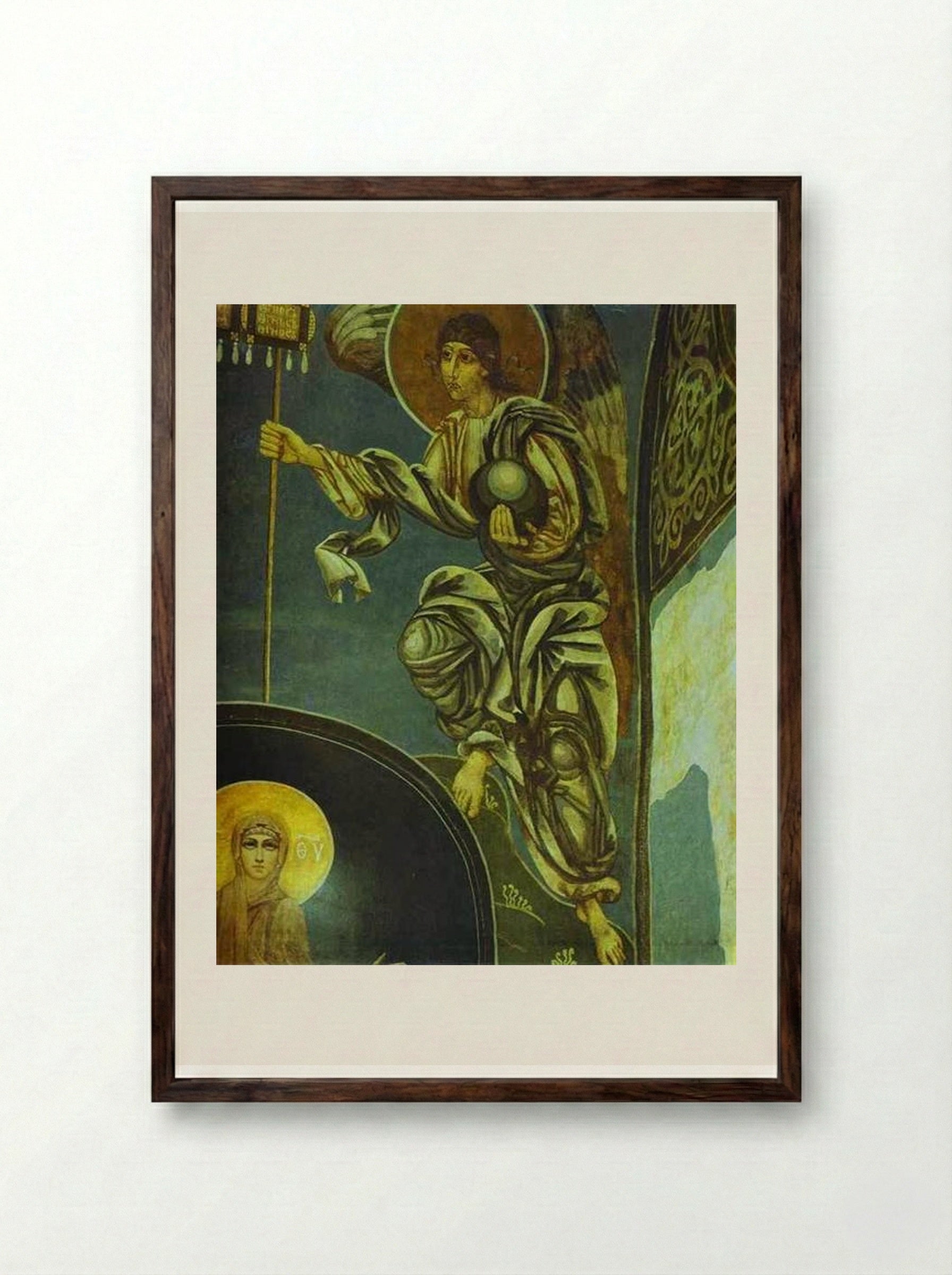 Angel with Labara - Mikhail Vrubel - Framed Print Dark Wood