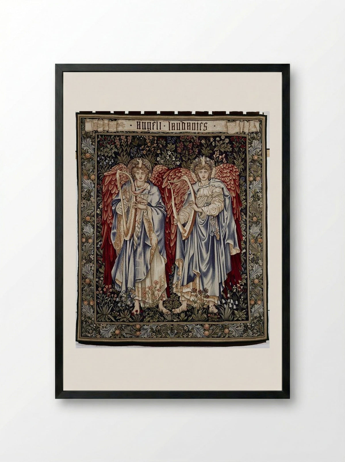 Angeli Laudantes - Edward Burne-Jones - Framed Print Black