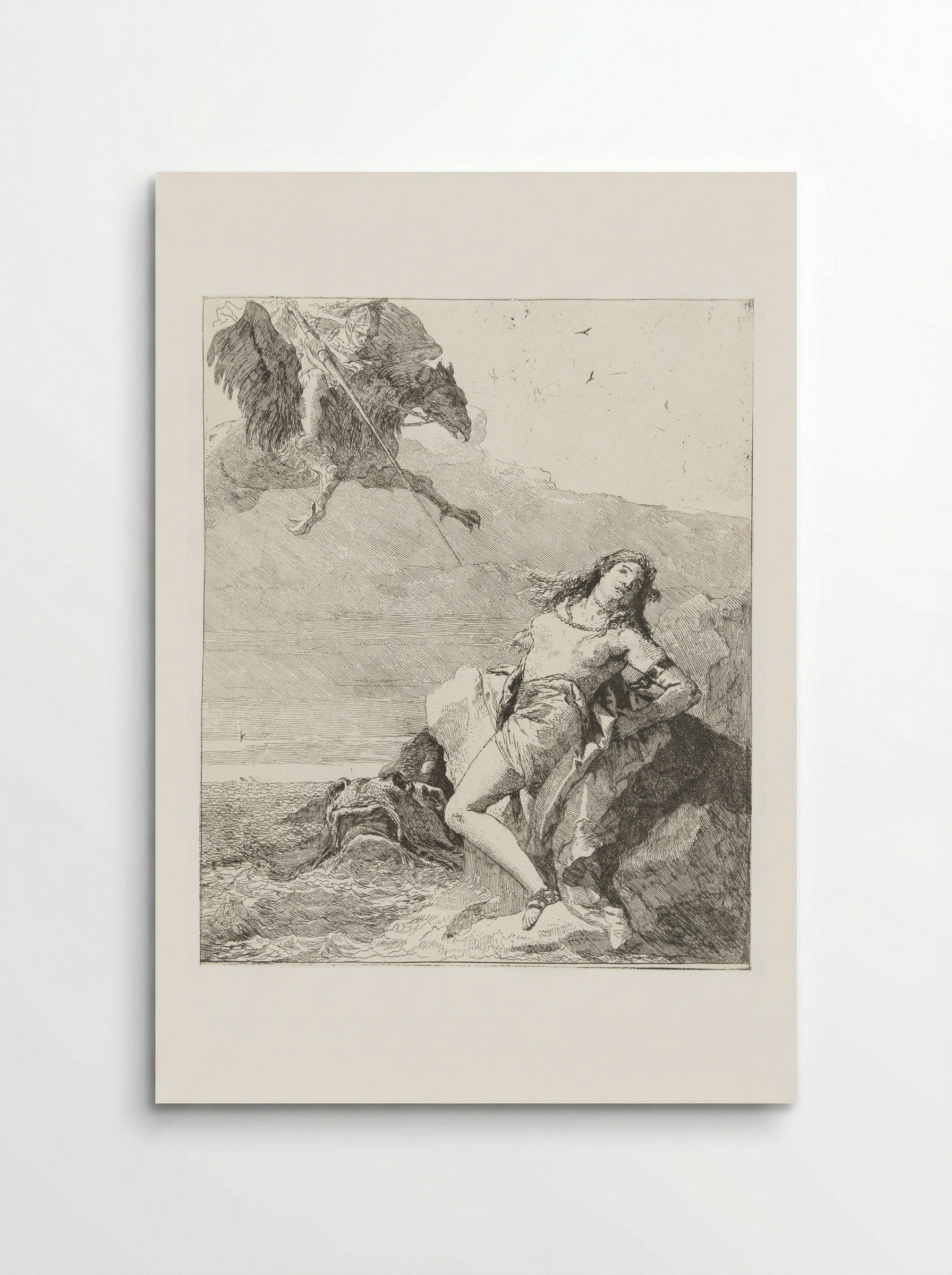 Angelica Rescued by Ruggiero - Giovanni Domenico Tiepolo - Poster