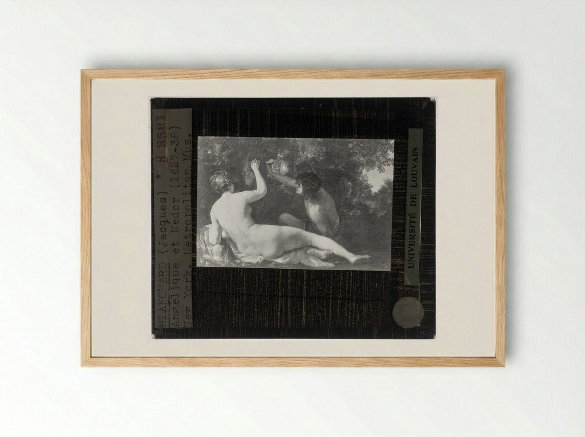 Angelica and Medoro - Jacques Blanchard - Framed Print Wood