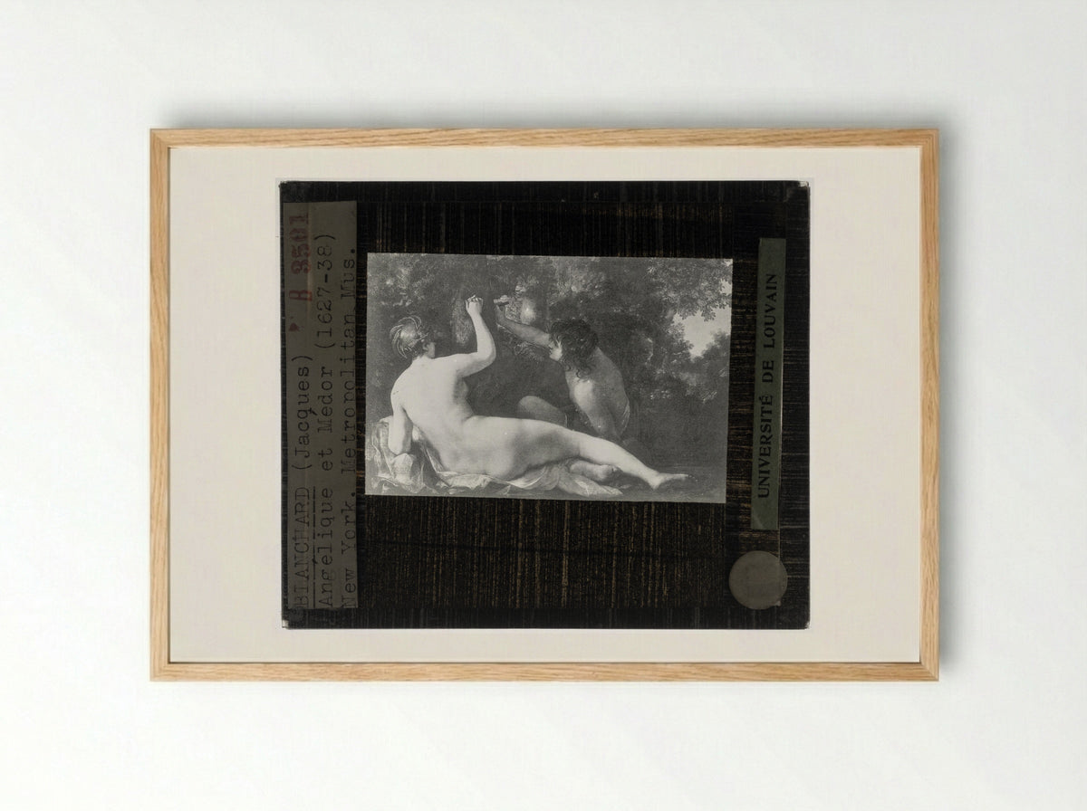 Angelica and Medoro - Jacques Blanchard - Framed Print Wood