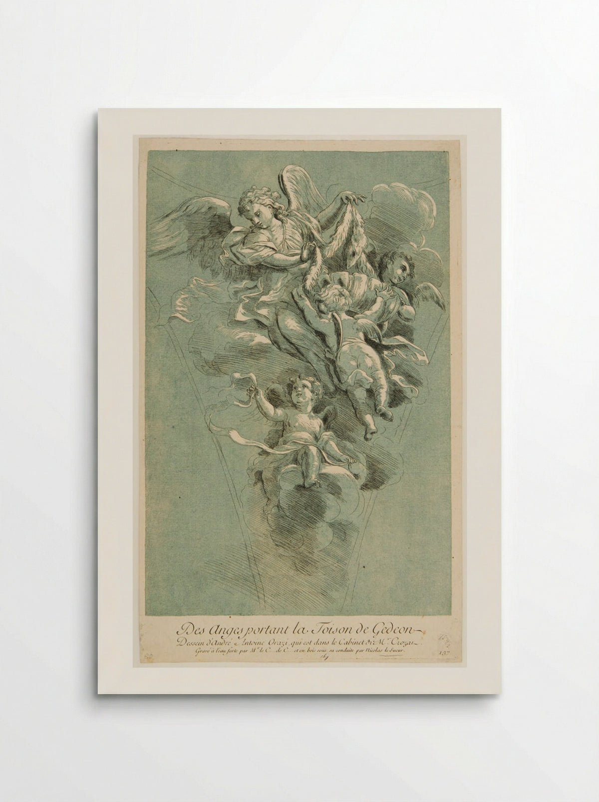 Angels Carrying Gideon's Fleece - Nicolas Le Sueur - Poster
