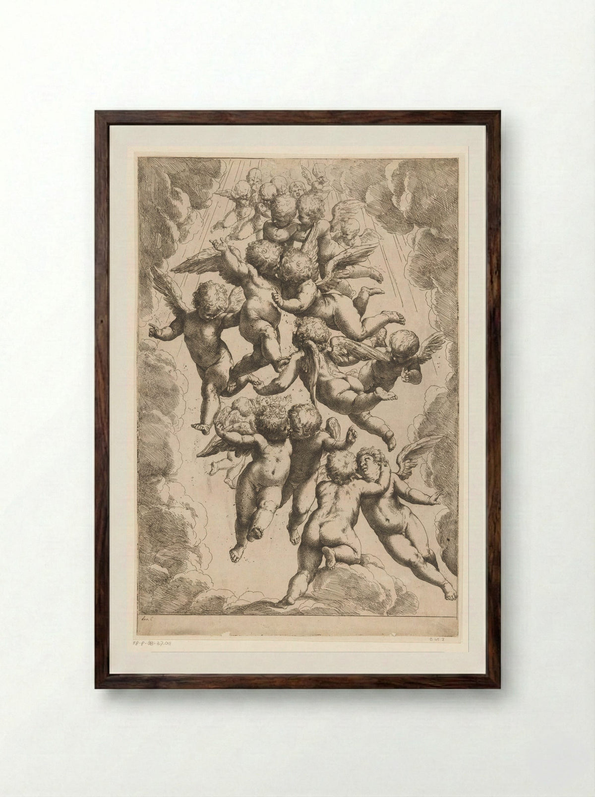 Angels in Glory - Guido Reni - Framed Print Dark Wood