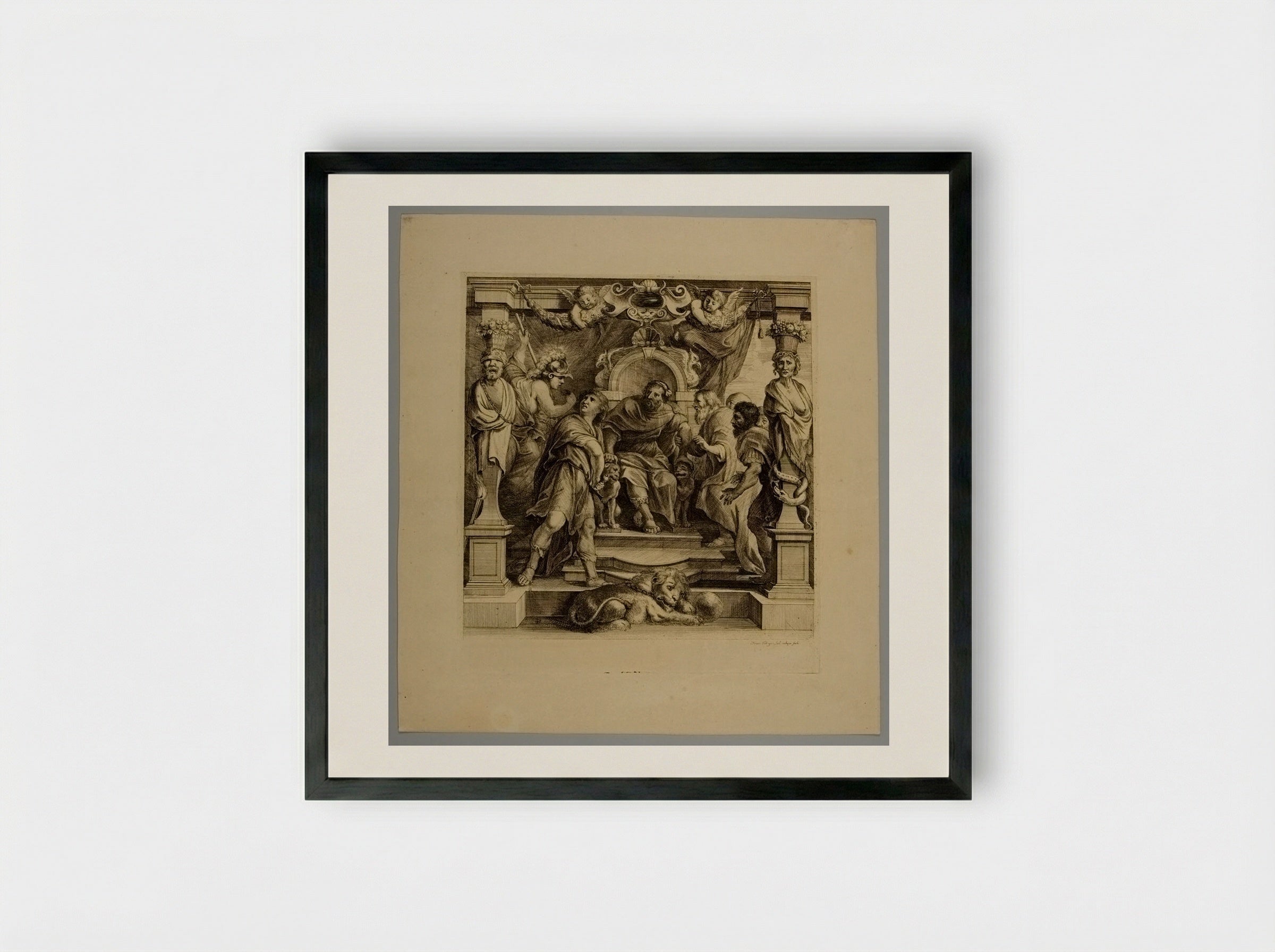 Anger of Achilles towards Agamemnon - Frans Ertinger - Framed Print Black