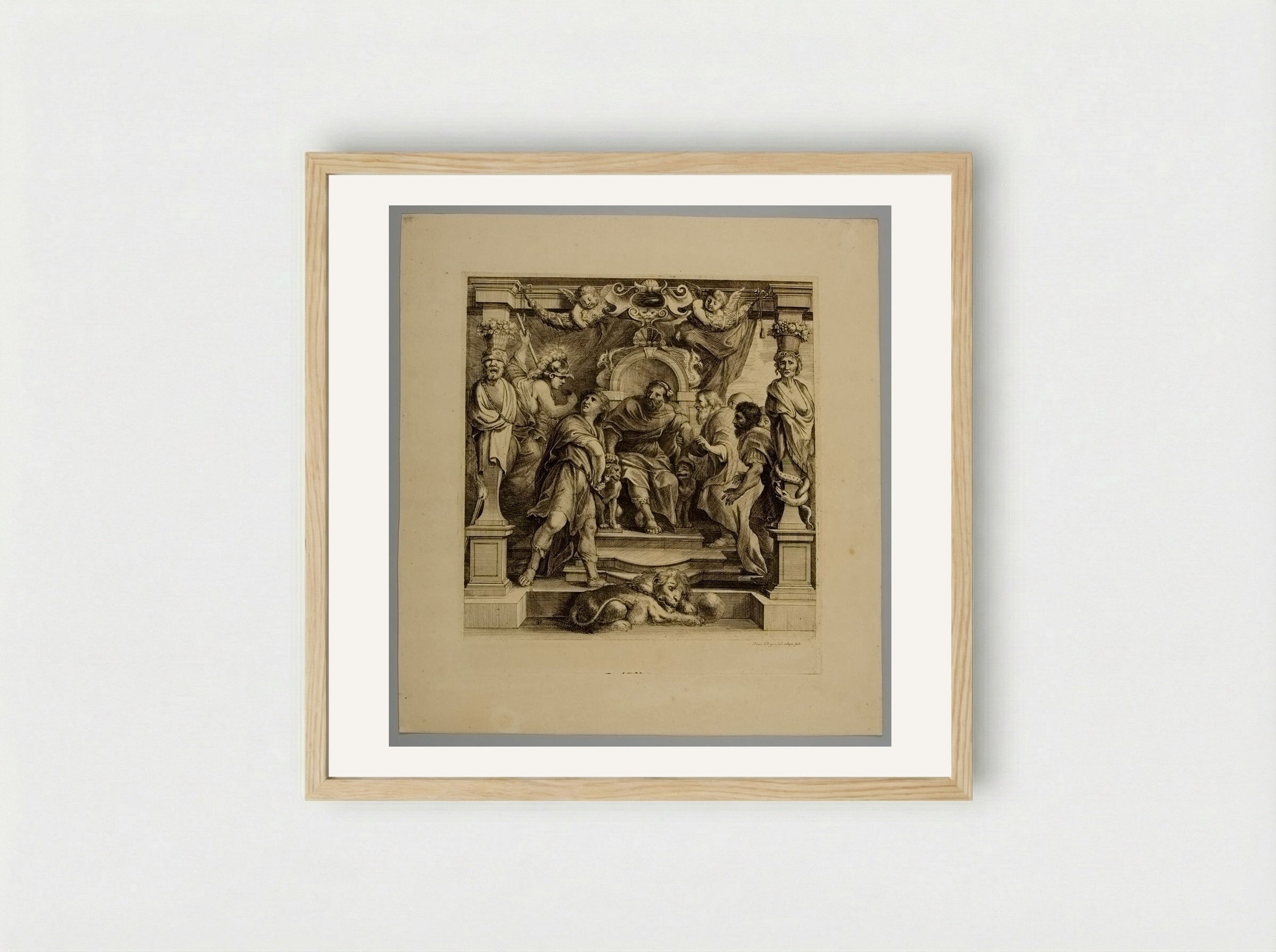Anger of Achilles towards Agamemnon - Frans Ertinger - Framed Print Wood