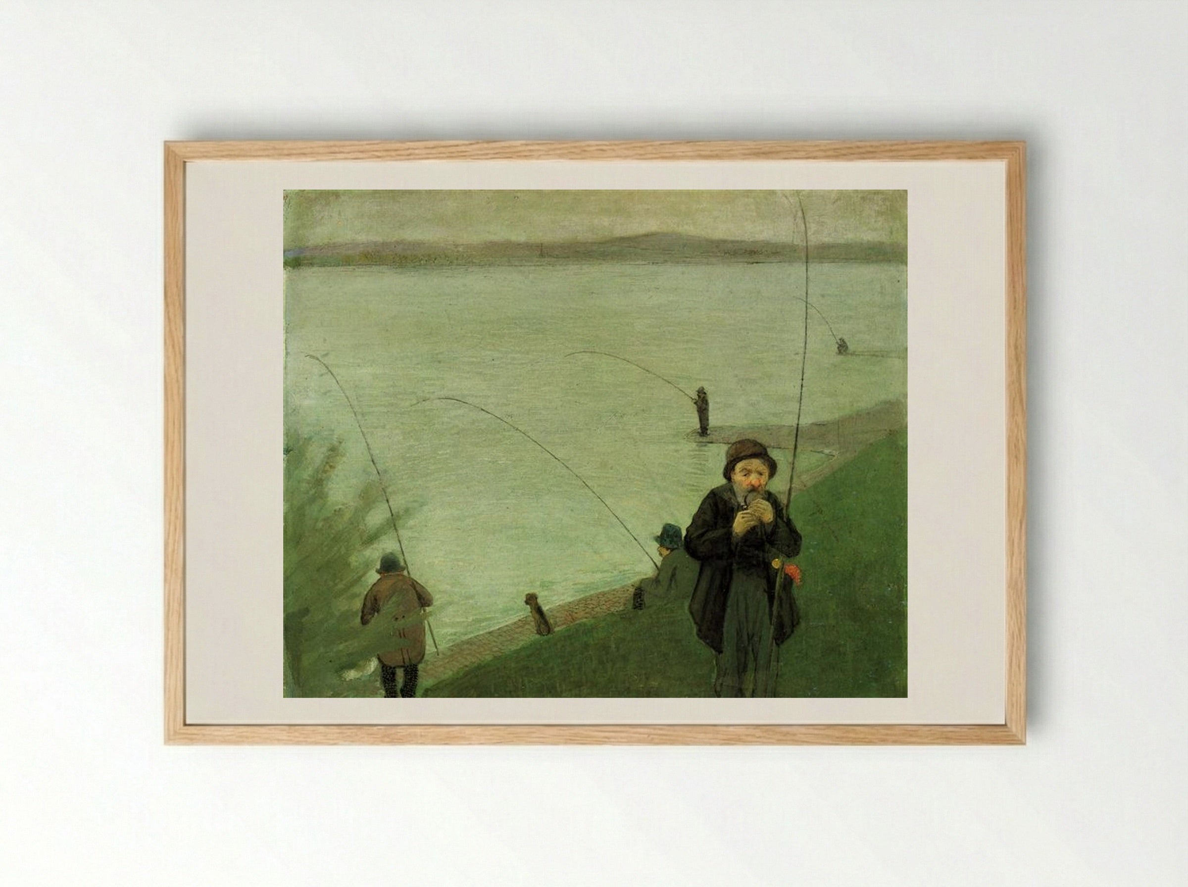 Anglers on the Rhine - August Macke - Framed Print Wood