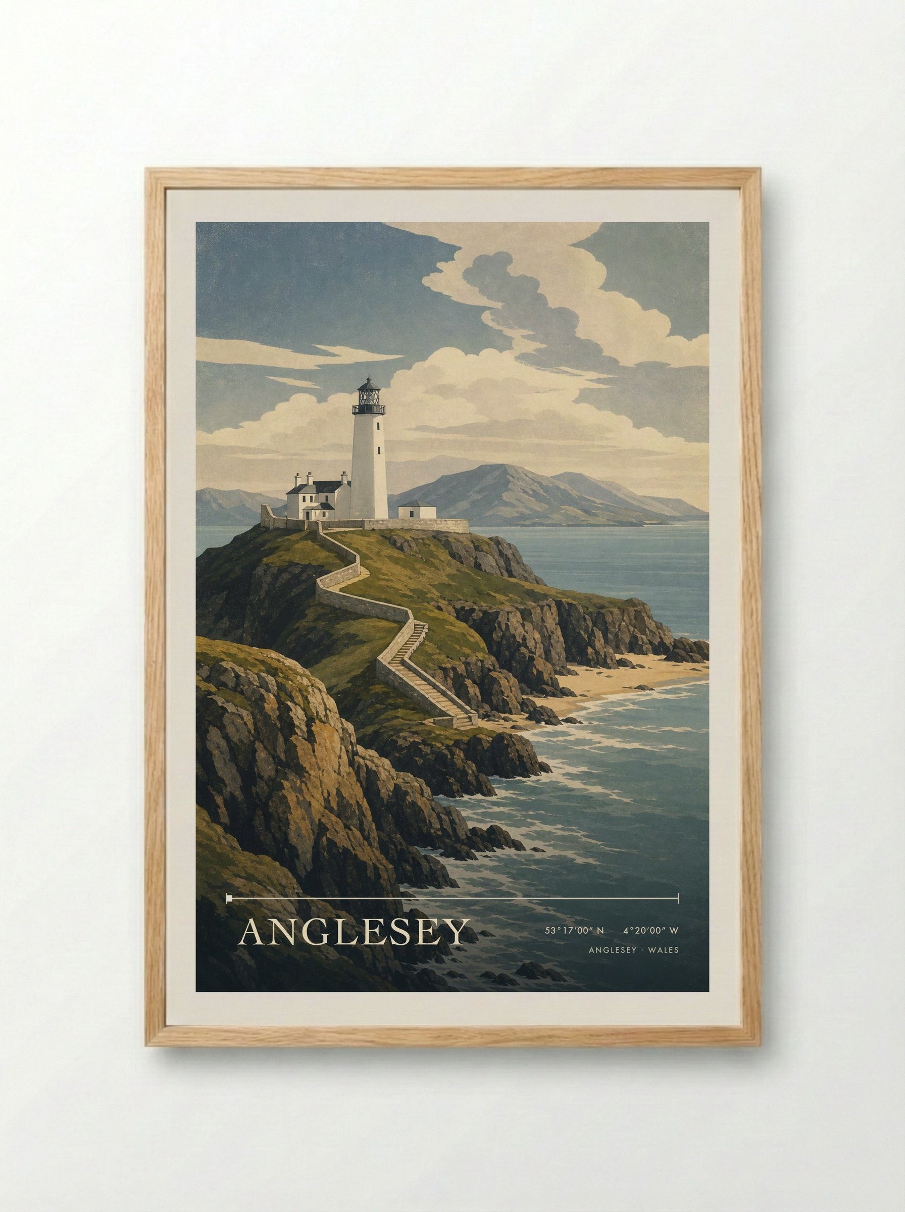 Anglesey Wales Travel Poster - Framed Print Wood