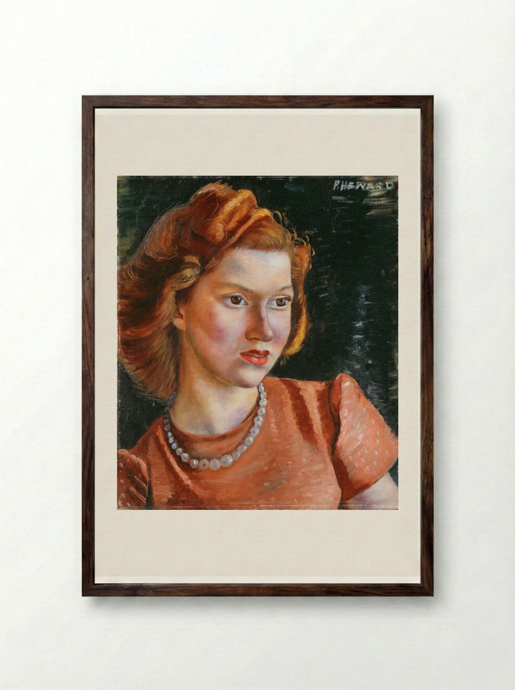 Ann - Prudence Heward - Framed Print Dark Wood