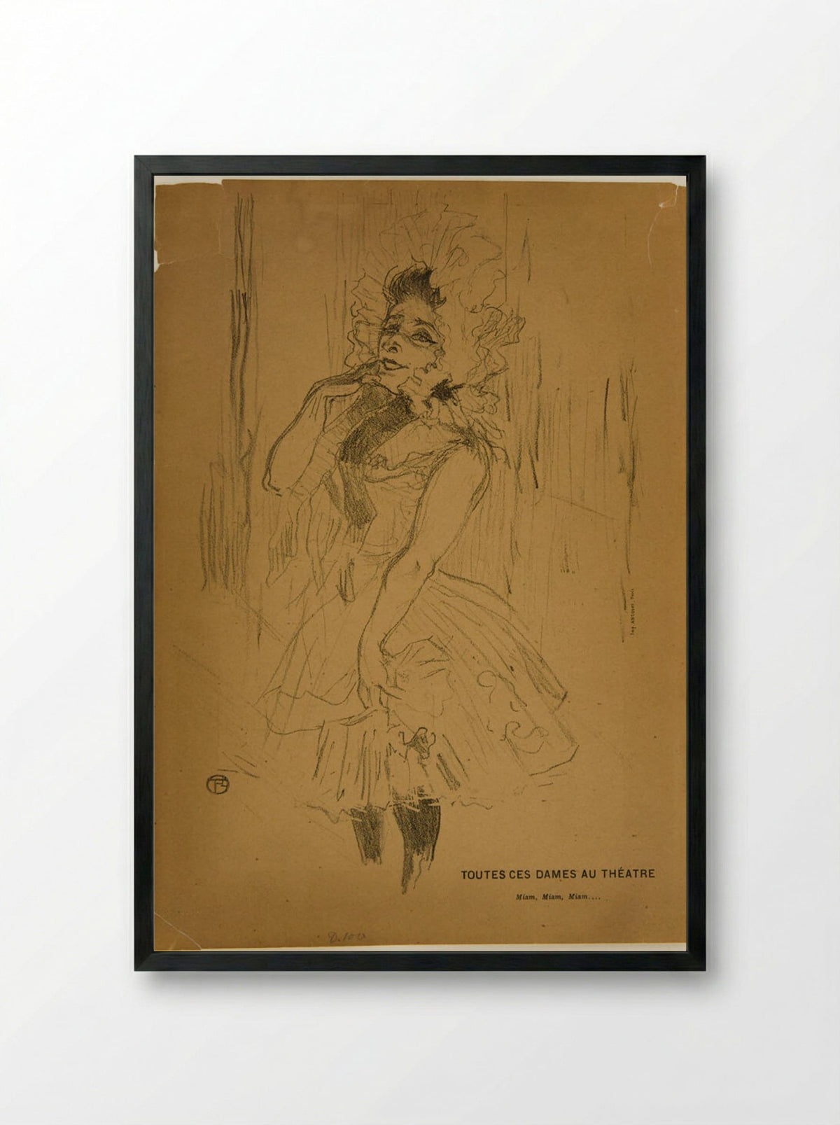 Anna Held, in Toutes ces Dames au Théâtre - Henri de Toulouse-Lautrec - Framed Print Black