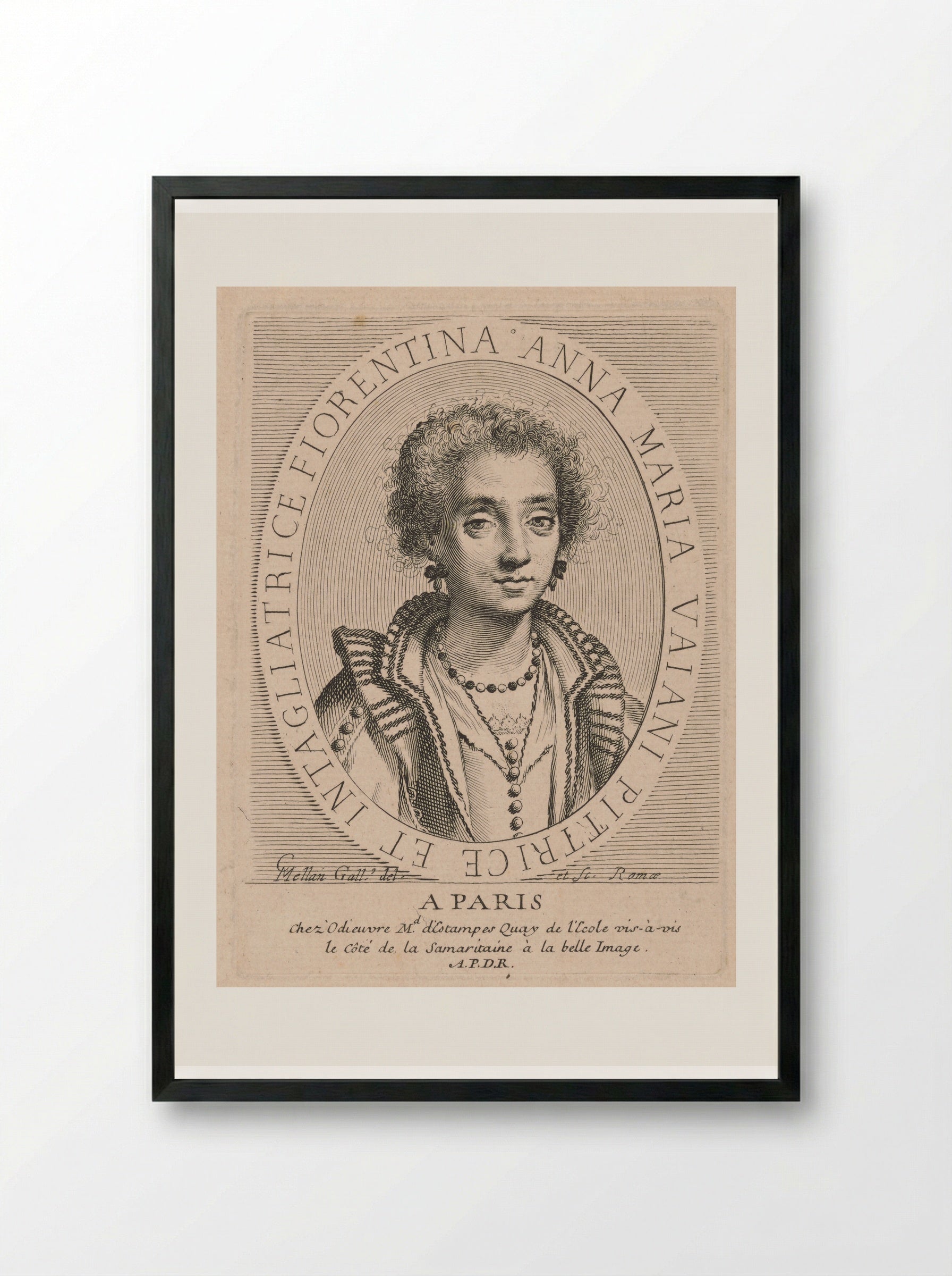 Anna Maria Vaiani - Claude Mellan - Framed Print Black