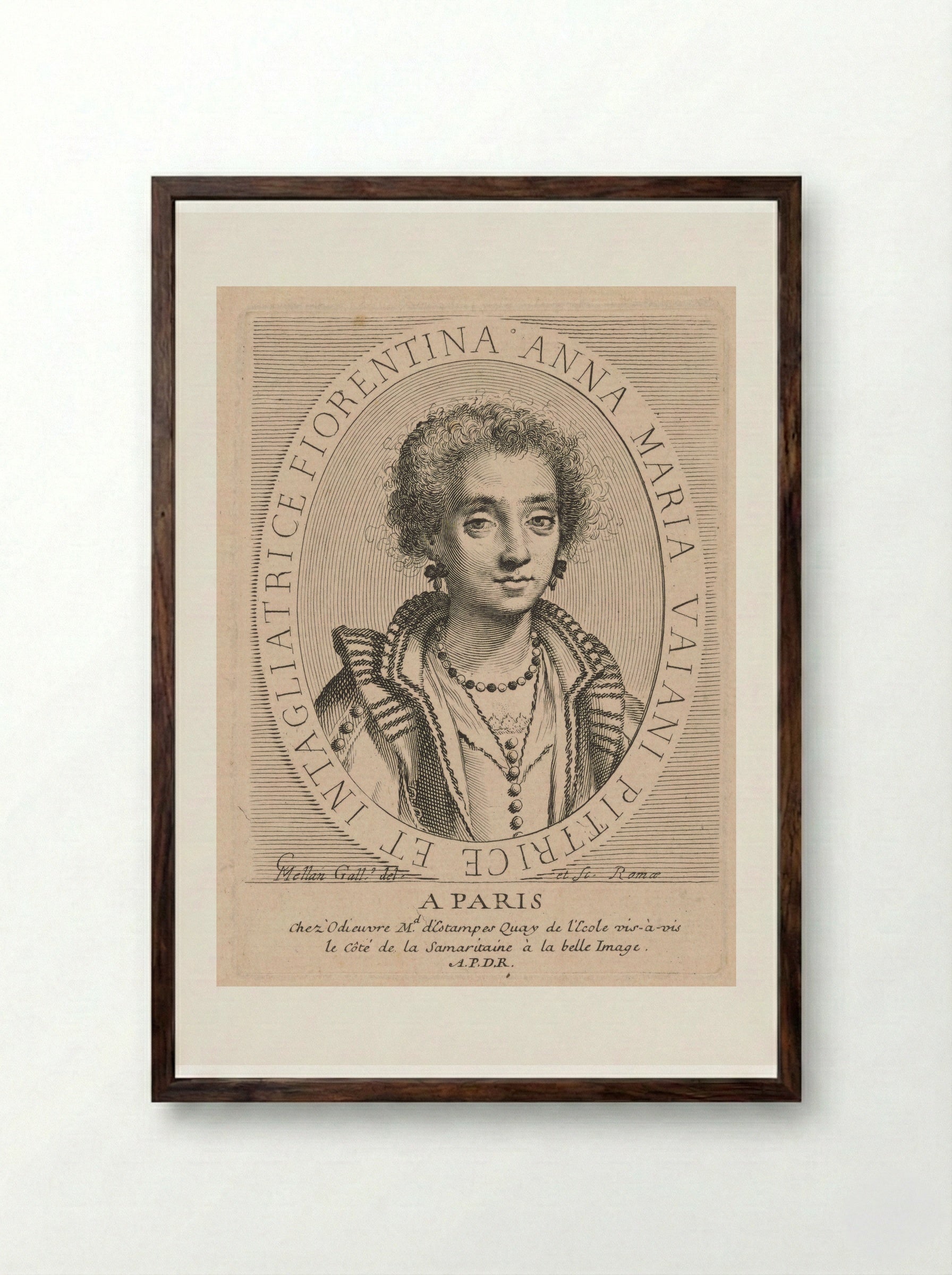 Anna Maria Vaiani - Claude Mellan - Framed Print Dark Wood
