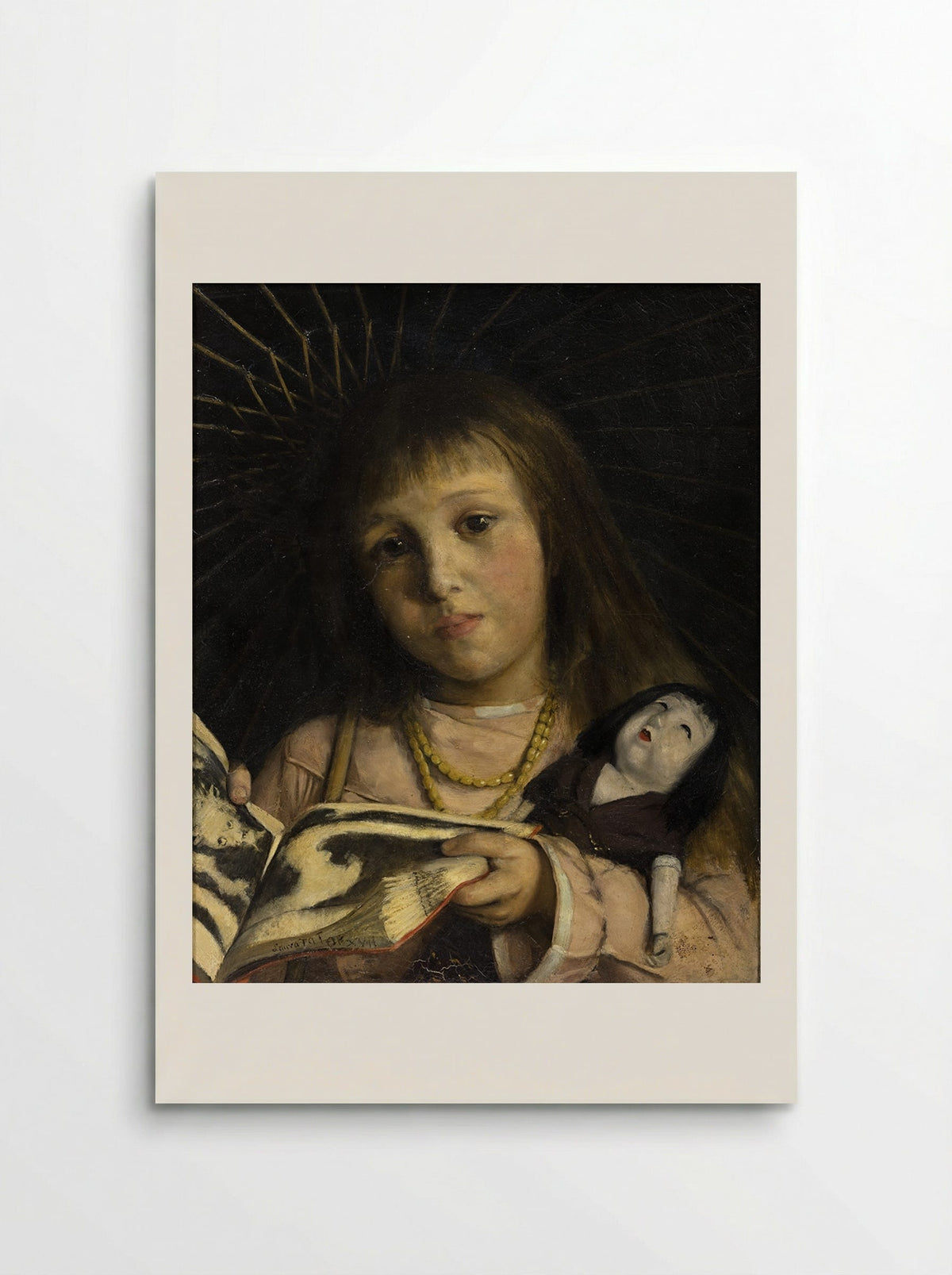 Anna bladerend door een prentenmap - Laura Theresa Alma-Tadema - Poster