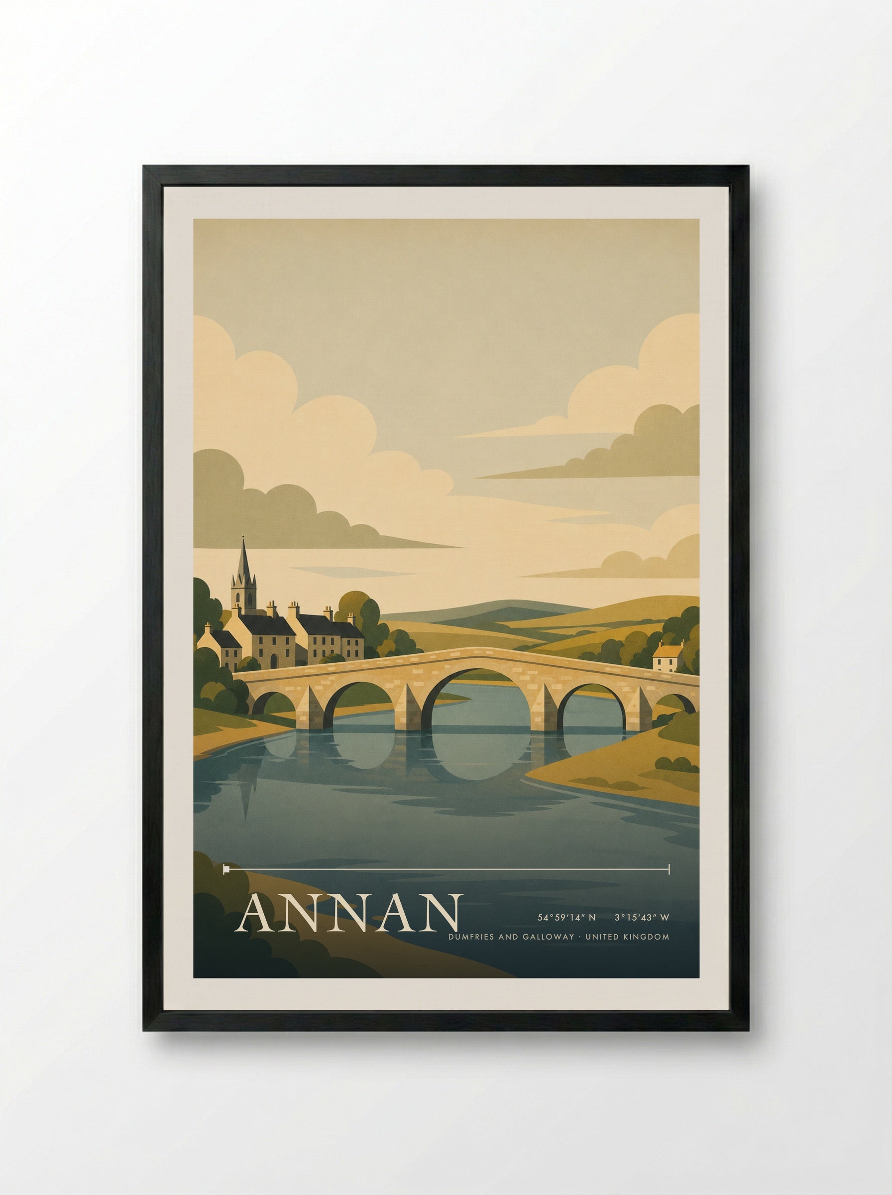 Annan Dumfries and Galloway United Kingdom Travel Poster - Framed Print Black