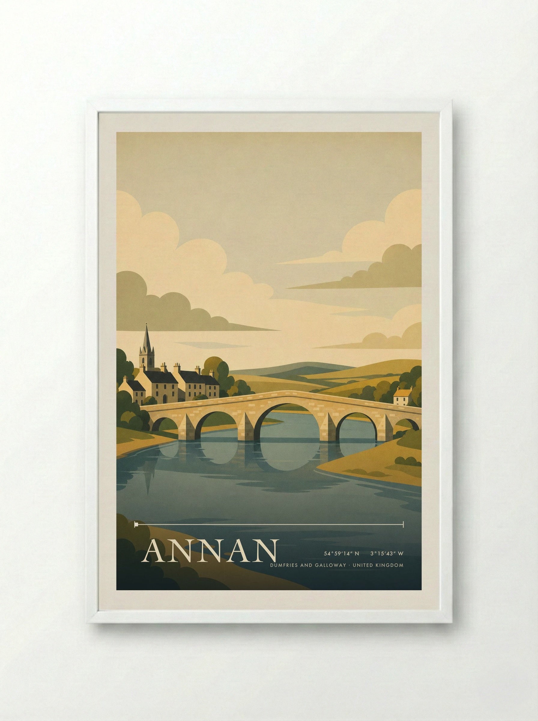 Annan Dumfries and Galloway United Kingdom Travel Poster - Framed Print White