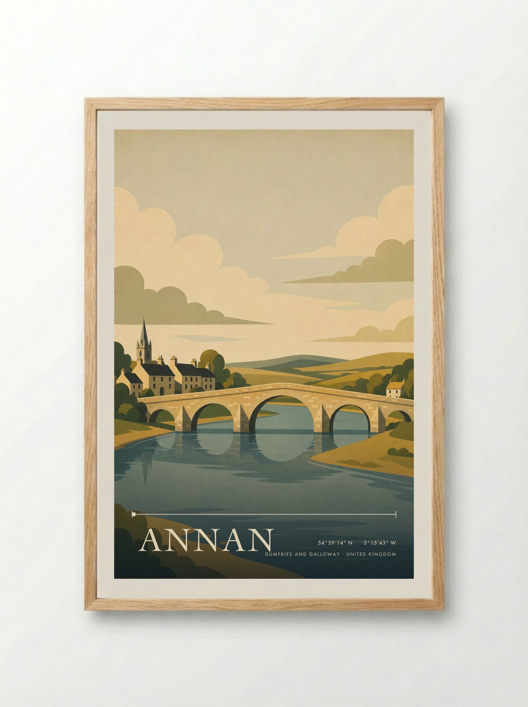Annan Dumfries and Galloway United Kingdom Travel Poster - Framed Print Wood