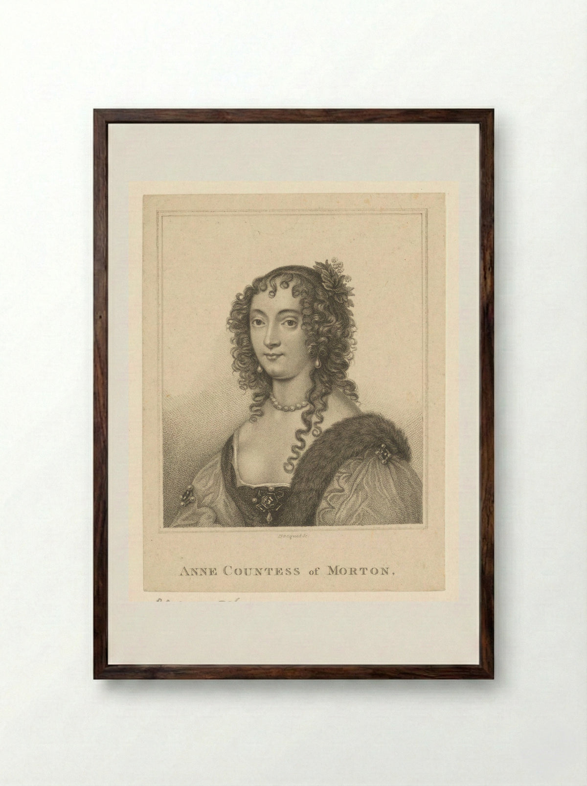 Anne, Countess of Morton - John Scott - Framed Print Dark Wood