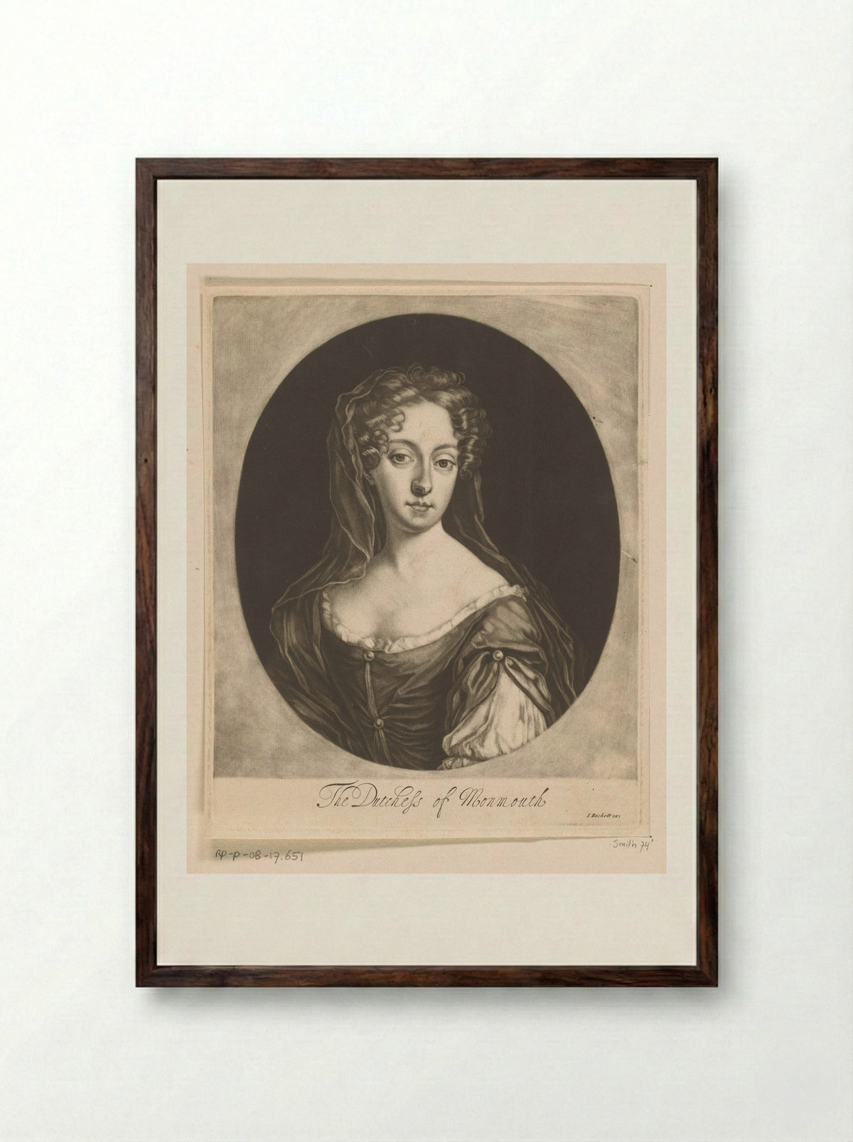 Anne Scott, Duchess of Monmouth - Isaac Beckett - Framed Print Dark Wood