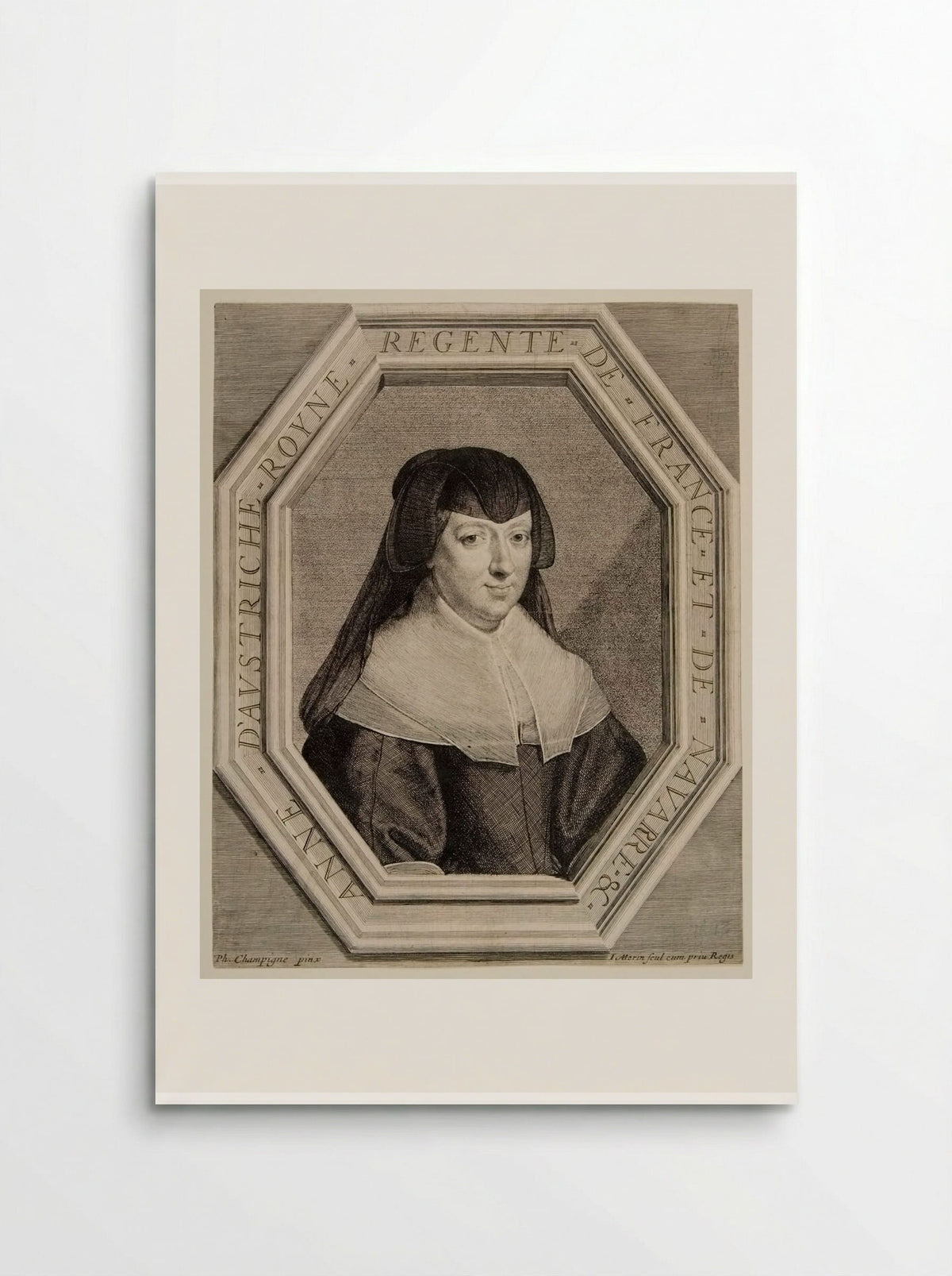 Anne of Austria, Queen of France, in Mourning Dress - Jean Morin - Poster