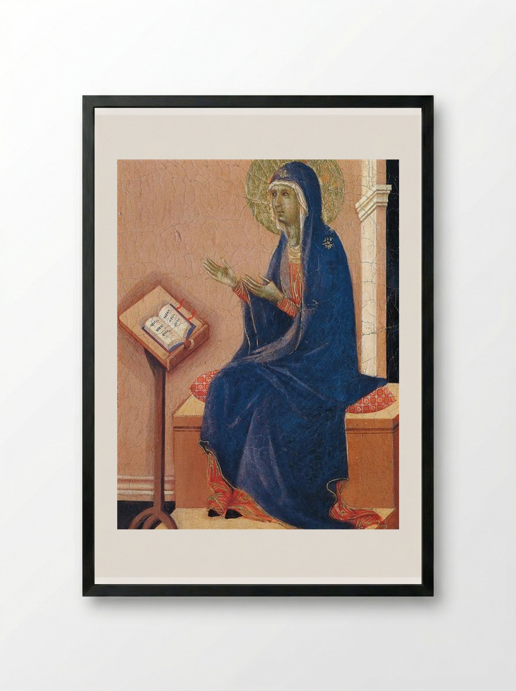 Annunciation (Fragment) - Duccio di Buoninsegna - Framed Print Black