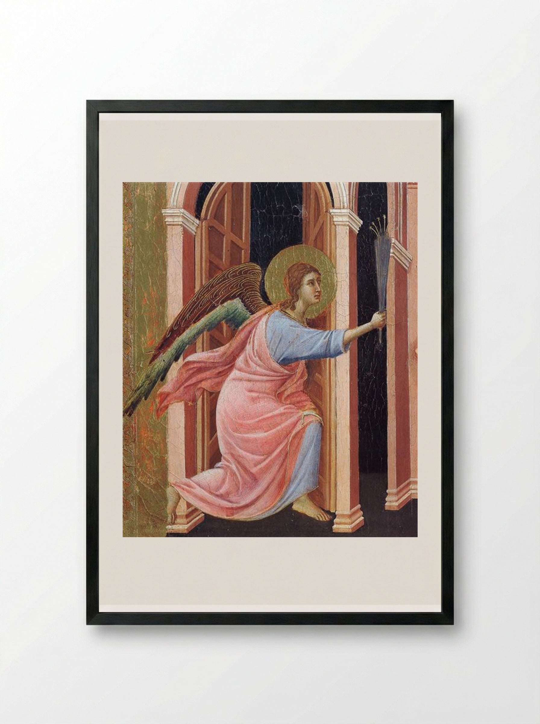 Annunciation (Fragment) - Duccio di Buoninsegna - Framed Print Black