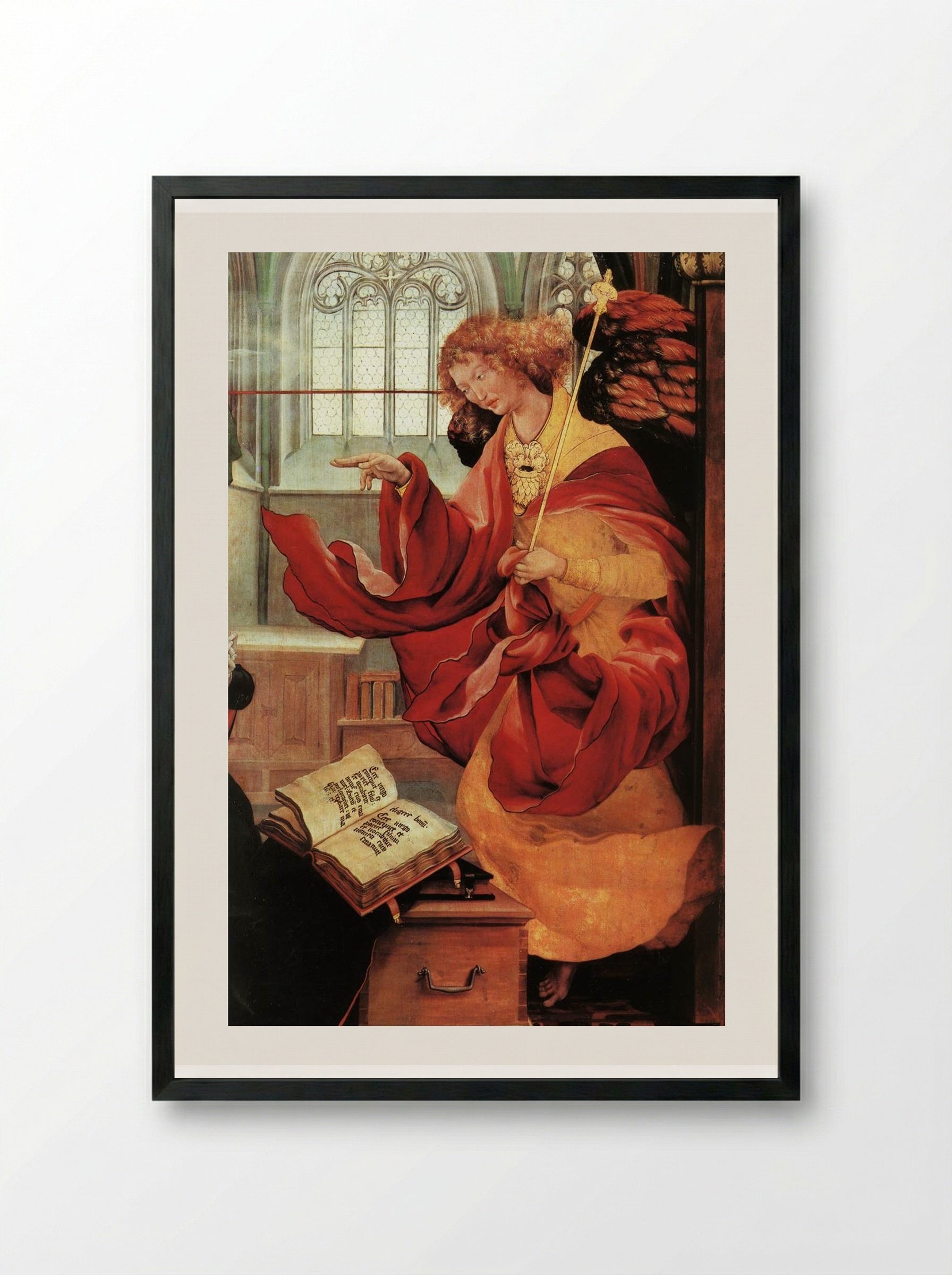 Annunciation (detail) - Matthias Grünewald - Framed Print Black