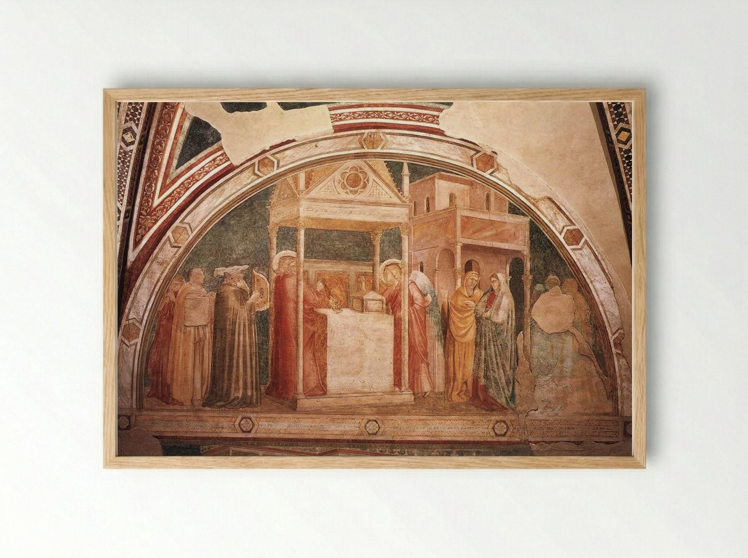 Annunciation to Zacharias - Giotto di Bondone - Framed Print Wood
