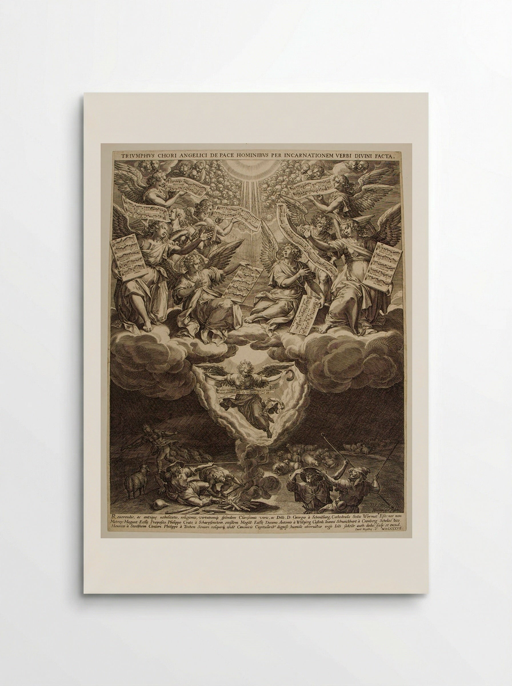 Annunciation to the Shepherds - Johann Sadeler I - Poster