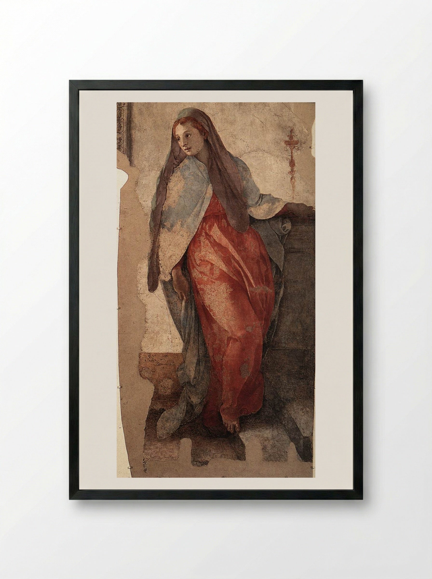 Annunciation - Jacopo Pontormo - Framed Print Black