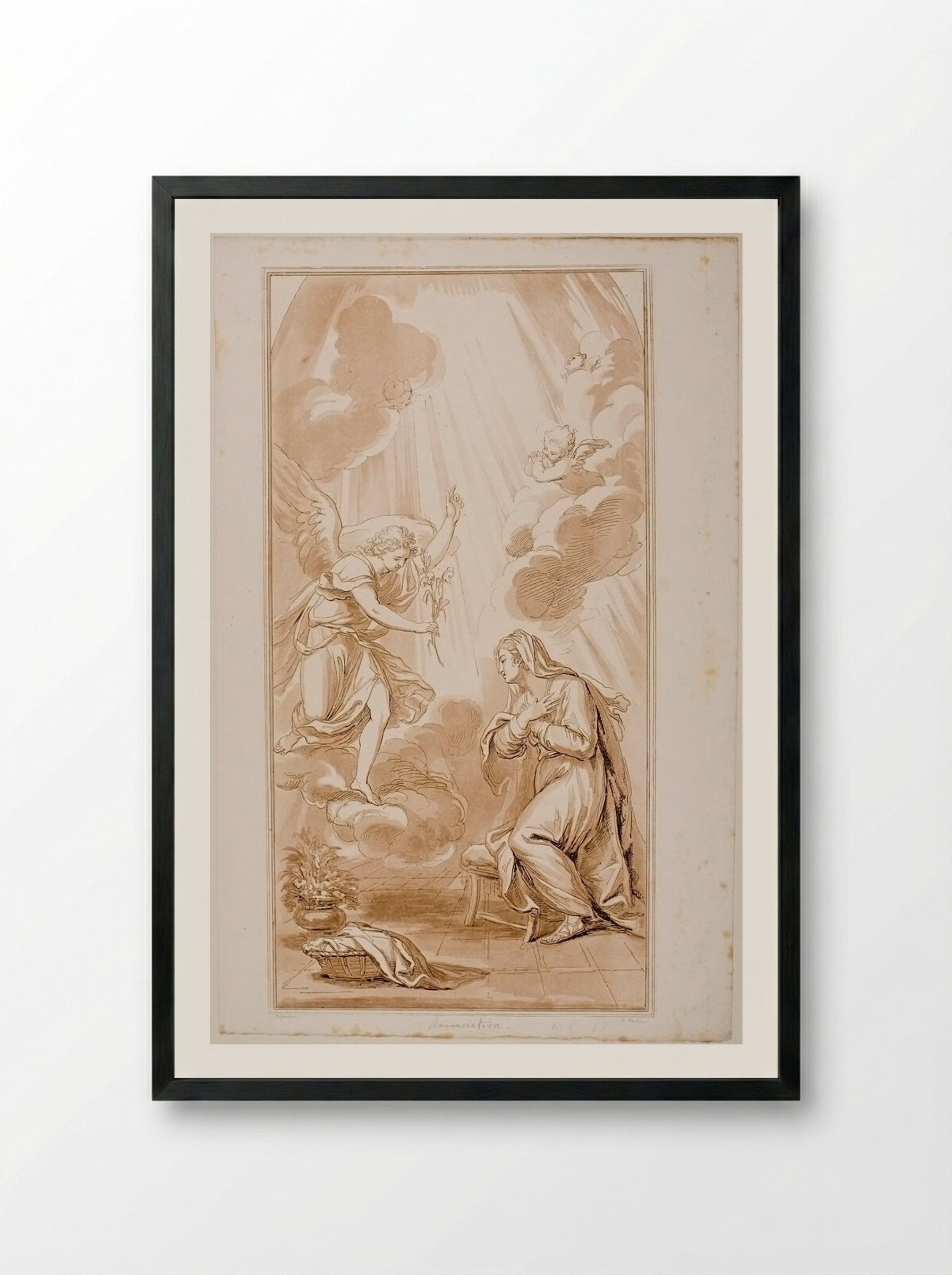 Annunciation - Richard Earlom - Framed Print Black