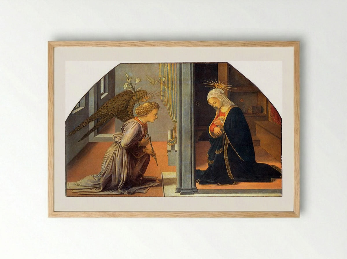 Annunciation - Filippo Lippi - Framed Print Wood