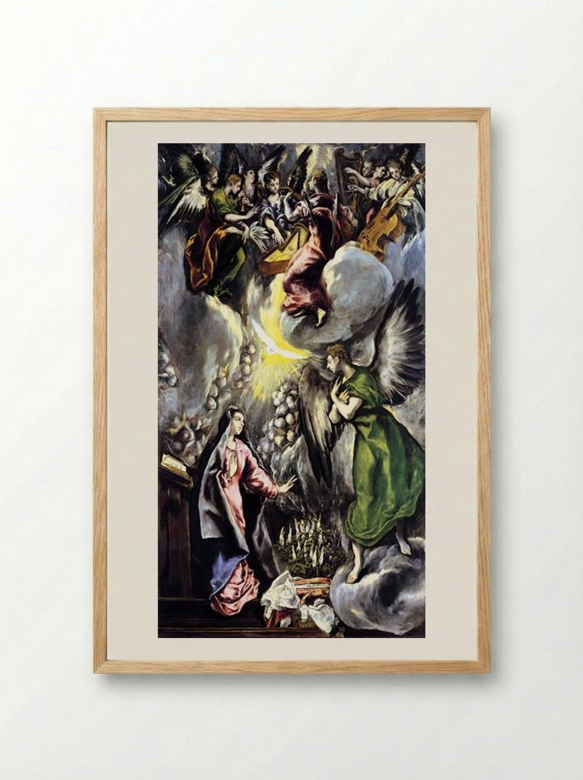 Annunciation - El Greco - Framed Print Wood